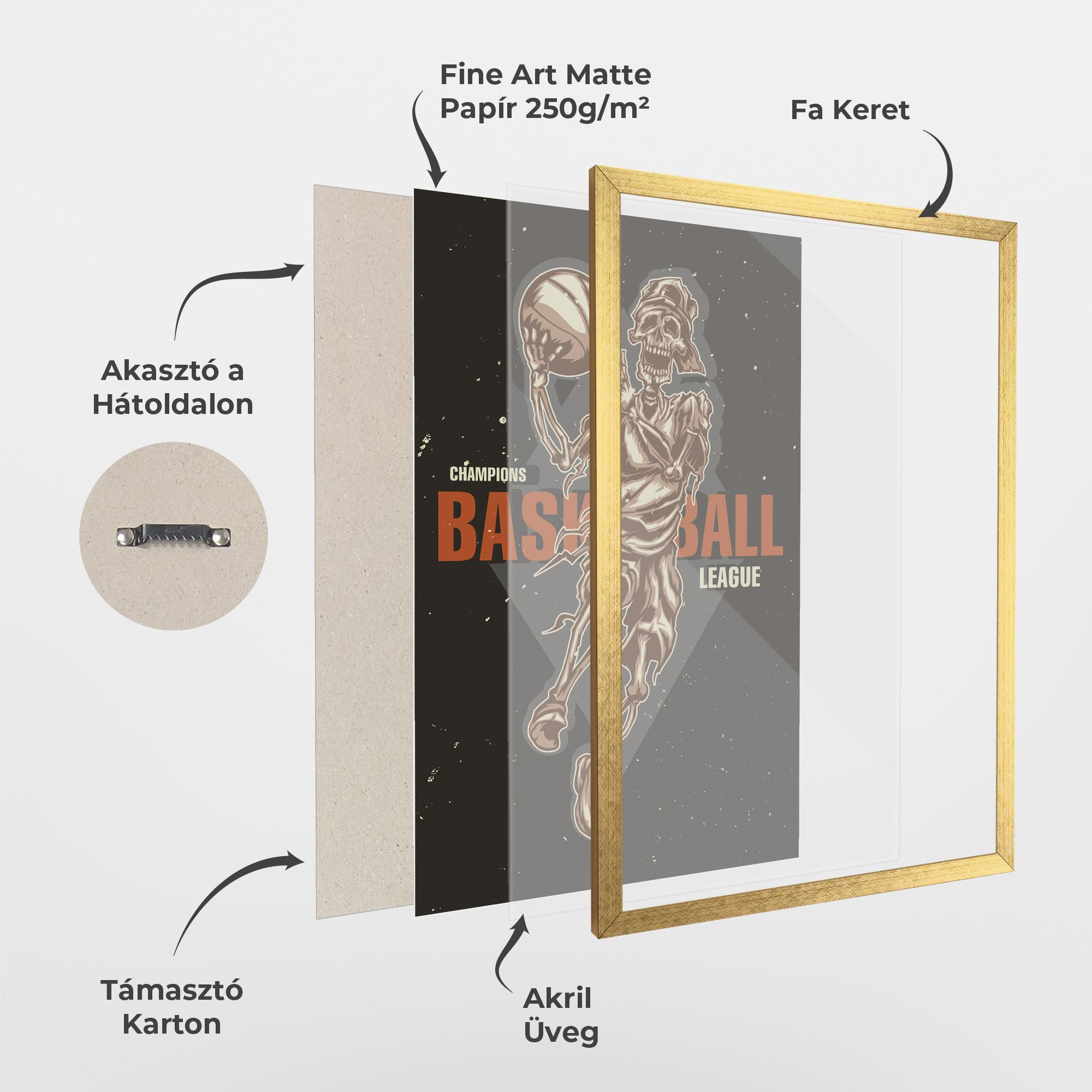 Keretezett Poszter Basketball League mockup 1