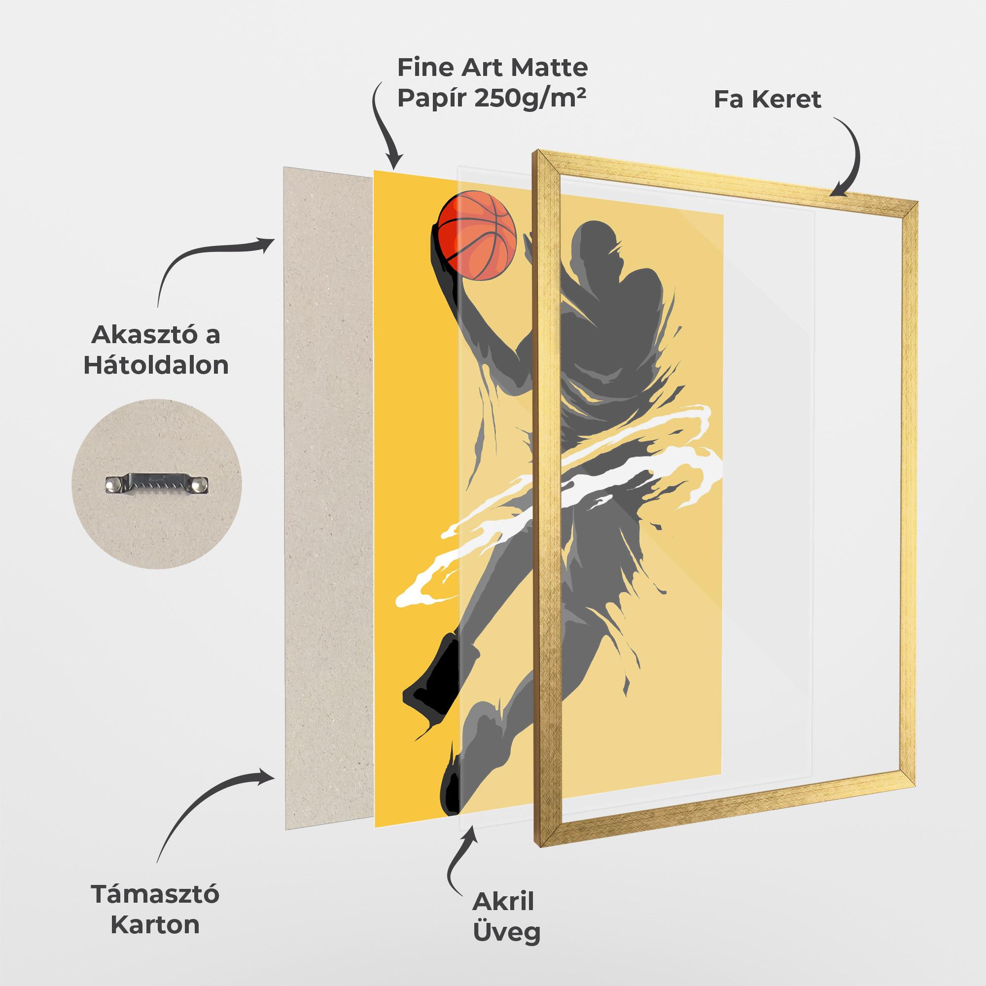 Keretezett Poszter Basketball Smoke mockup 1