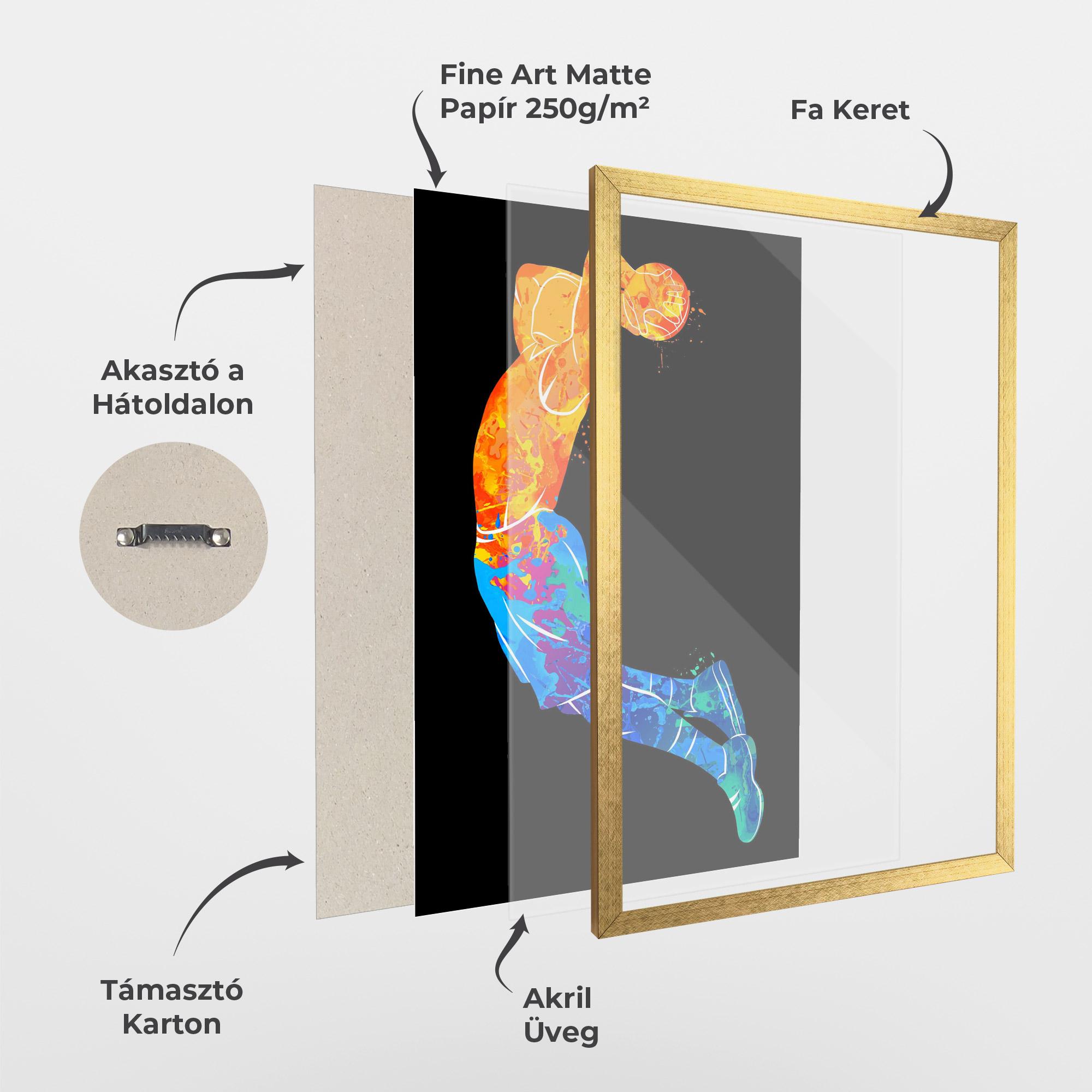 Keretezett Poszter Blue Orange Basket mockup 1