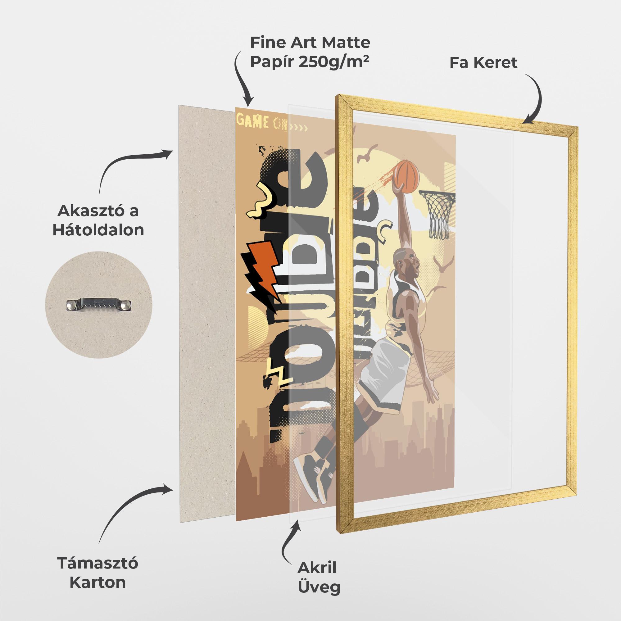 Keretezett Poszter Double Dribble mockup 1