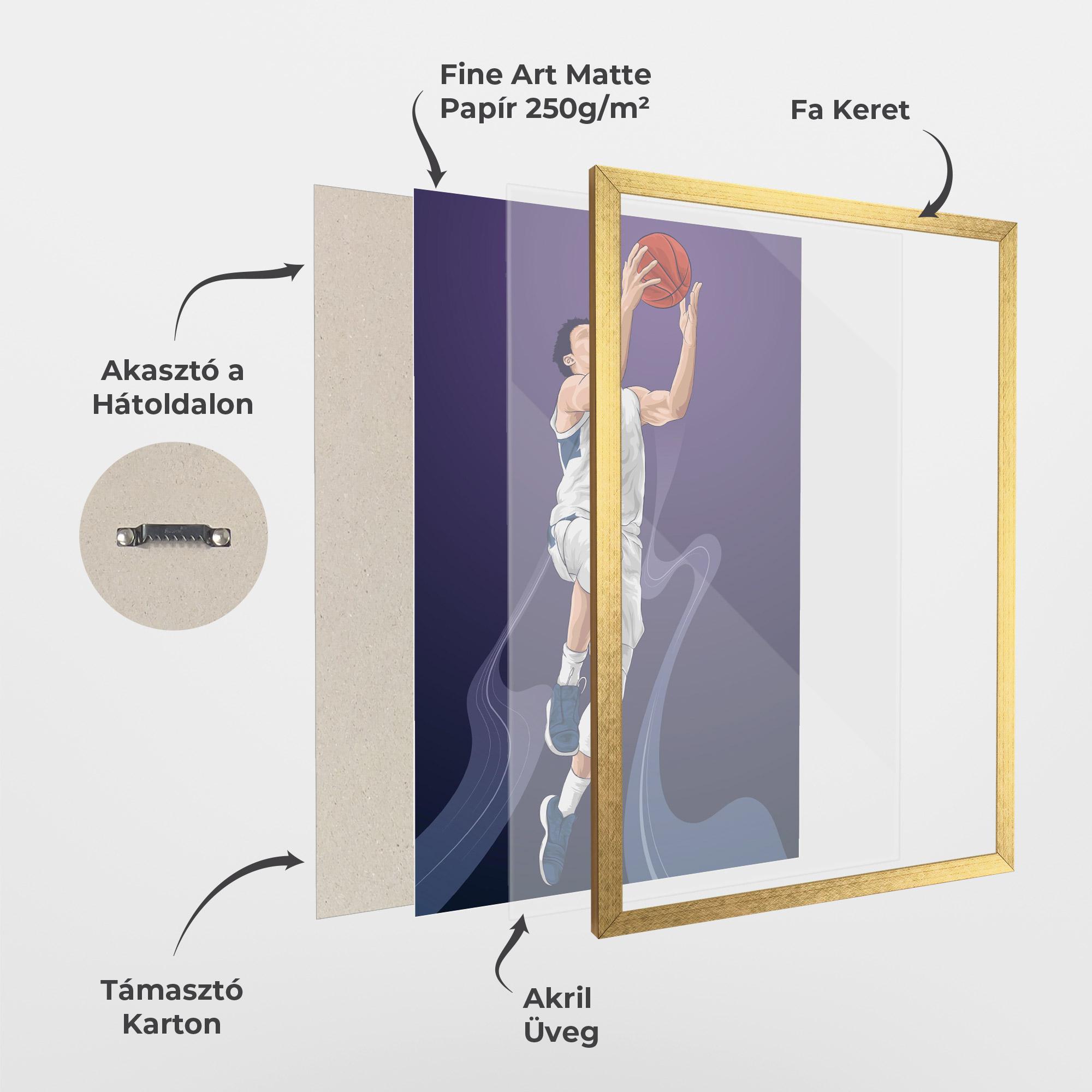 Keretezett Poszter Flying Player mockup 1