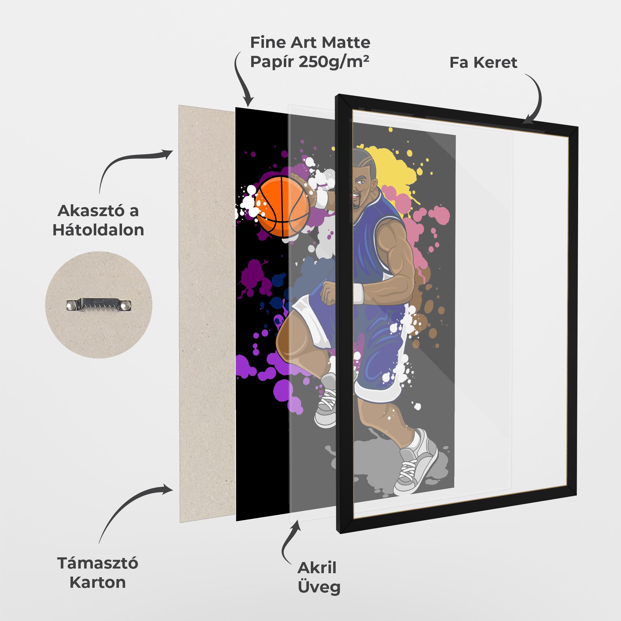 Keretezett Poszter Basketball Character mockup 1
