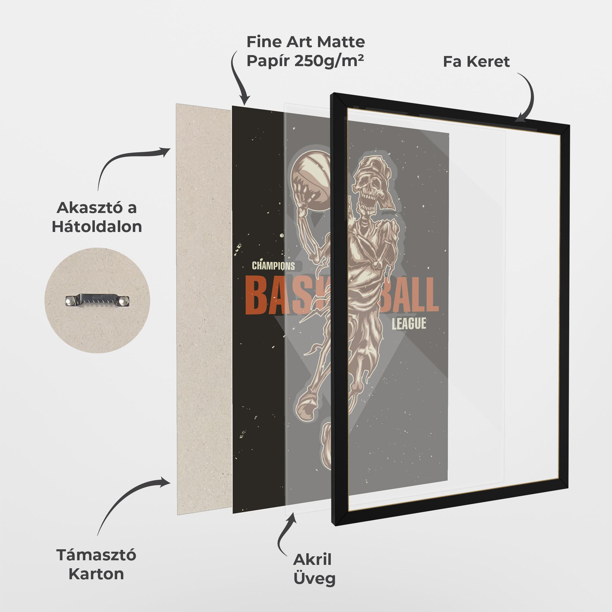 Keretezett Poszter Basketball League mockup 1