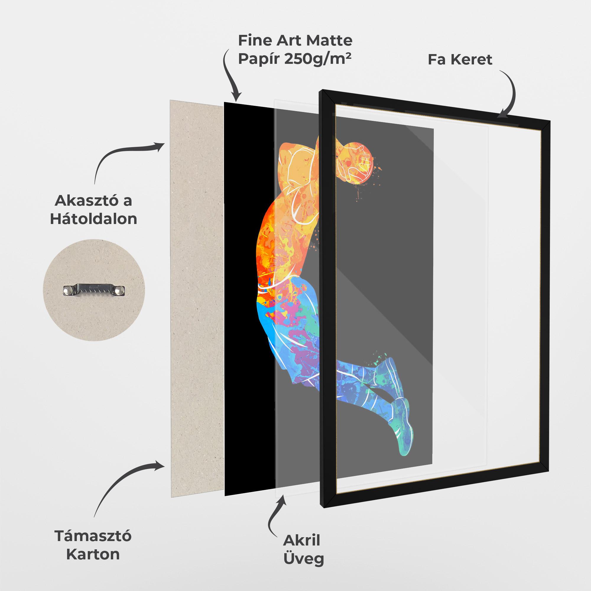 Keretezett Poszter Blue Orange Basket mockup 1