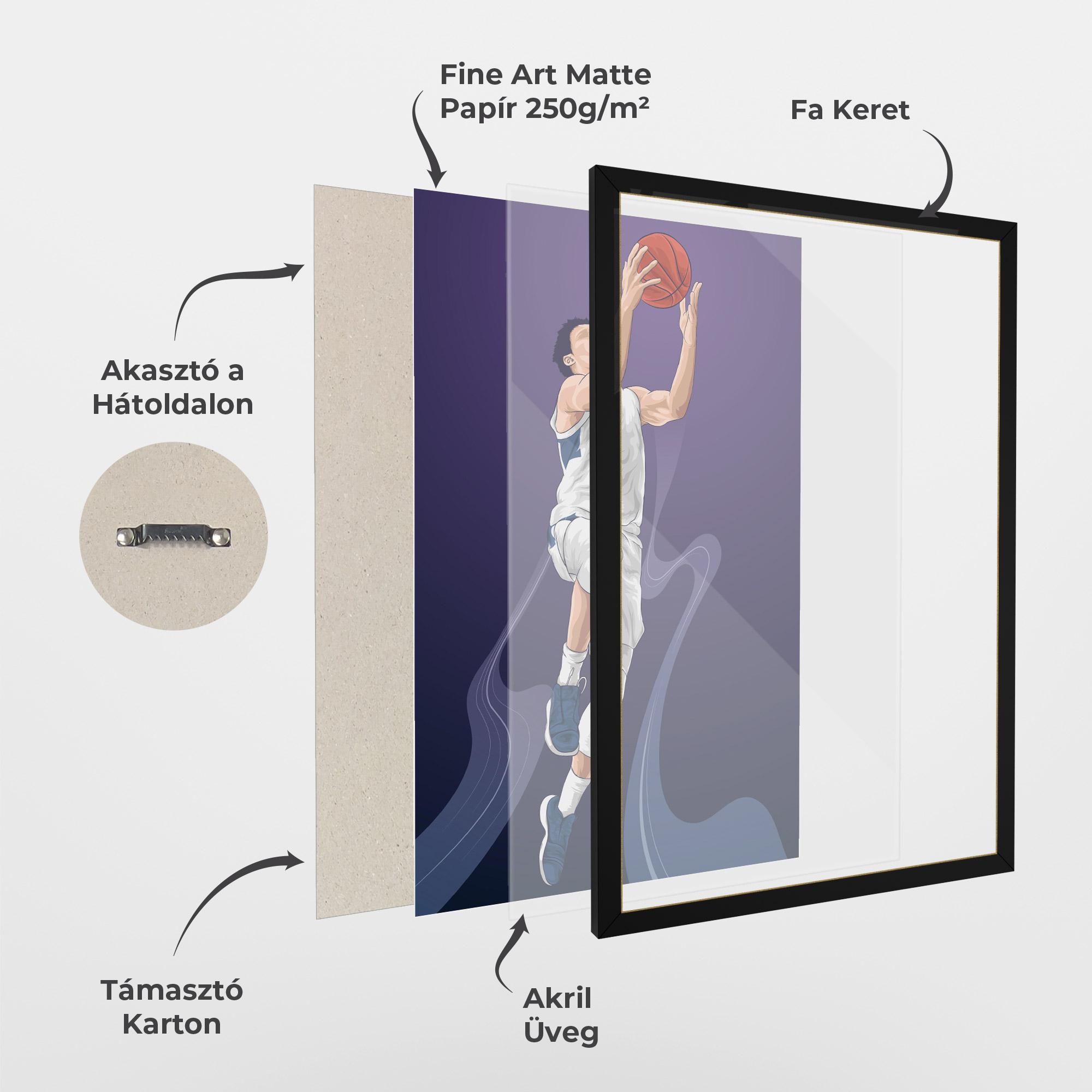 Keretezett Poszter Flying Player mockup 1