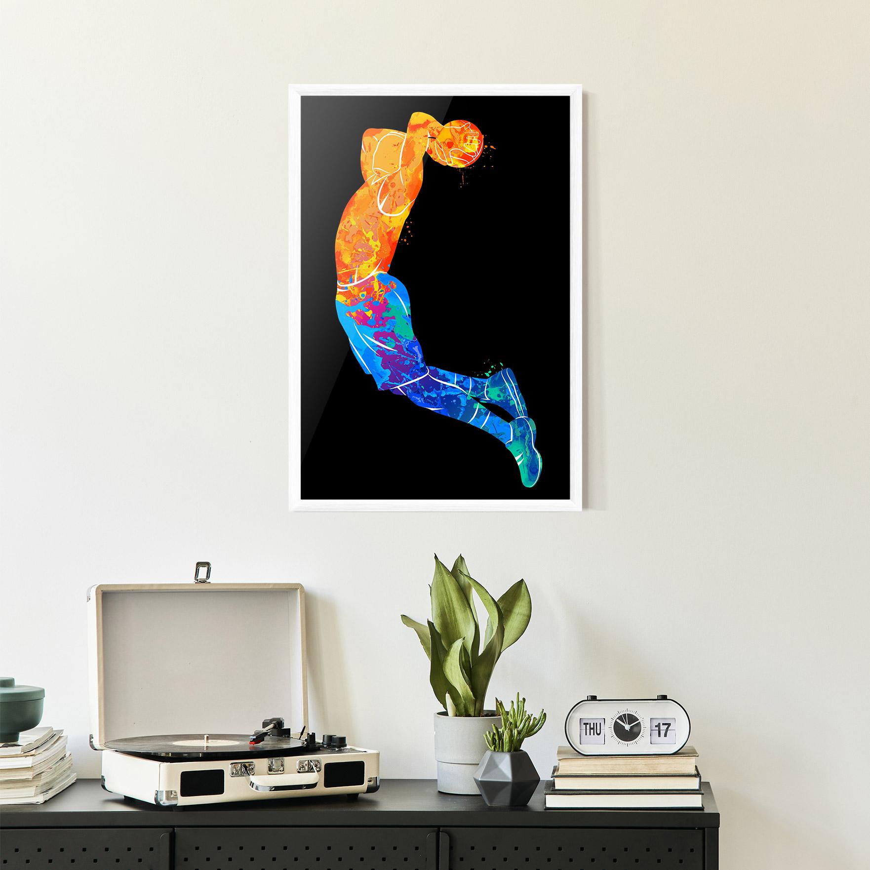 Keretezett Poszter Blue Orange Basket mockup 2