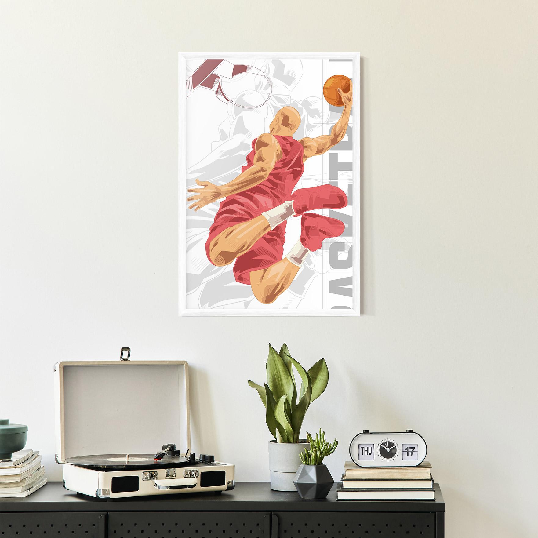 Keretezett Poszter Pink Basketball mockup 2