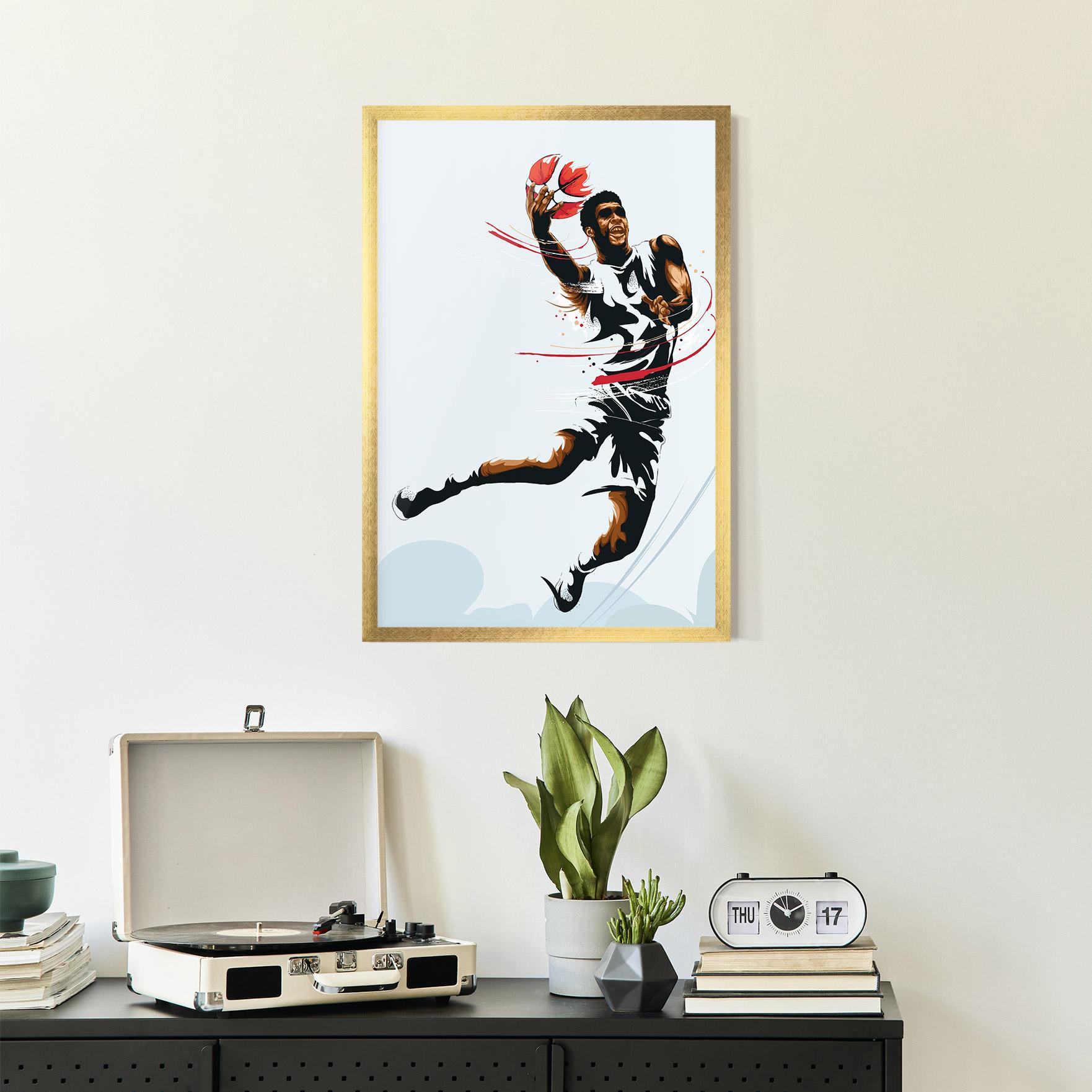 Keretezett Poszter Basketball Shot mockup 2