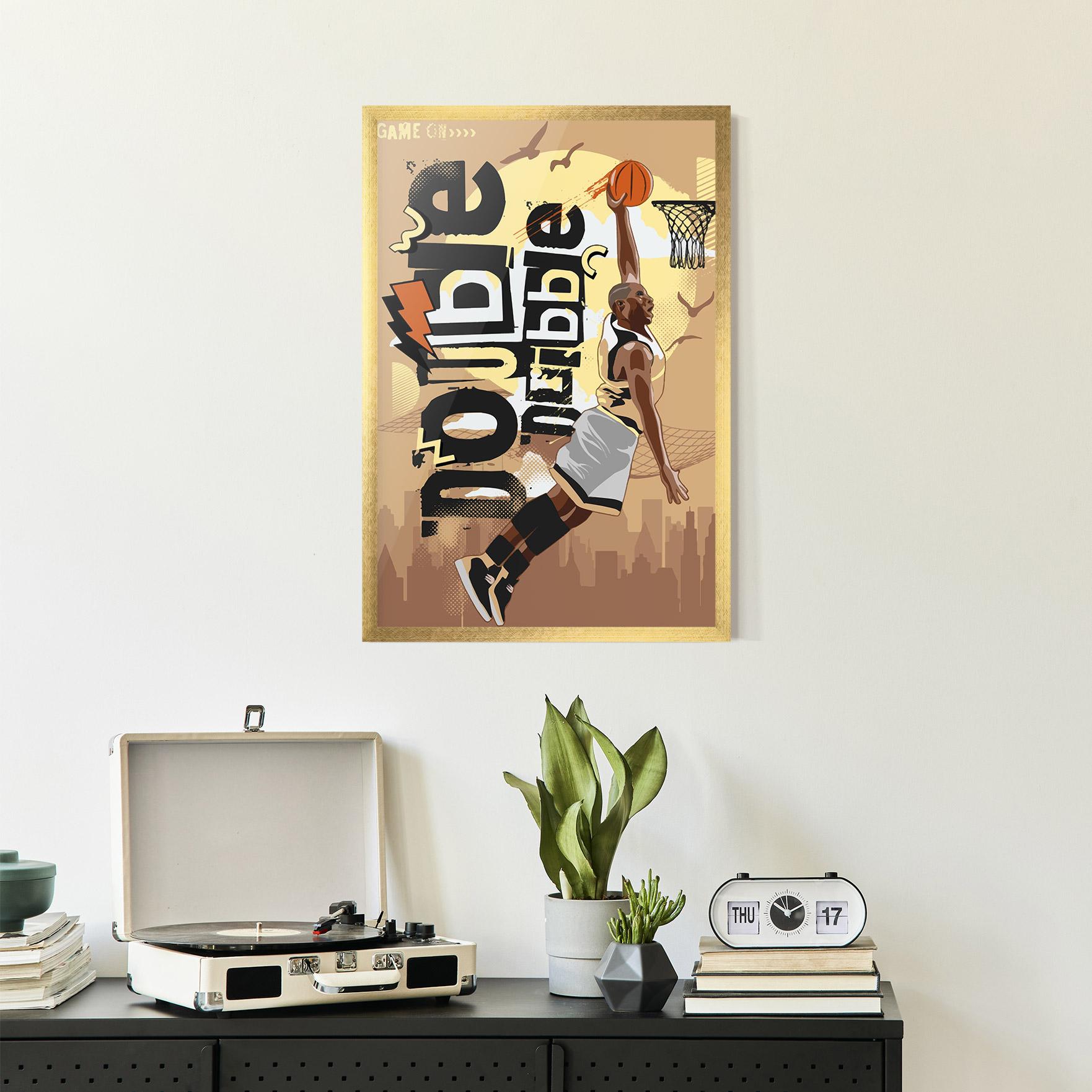 Keretezett Poszter Double Dribble mockup 2