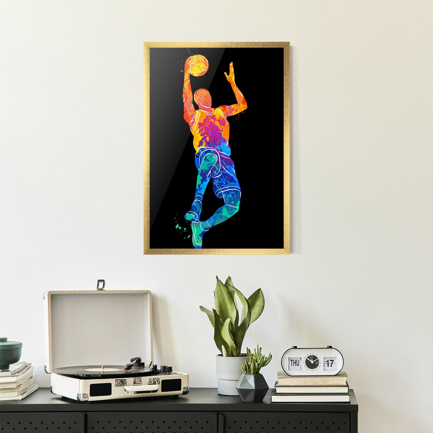 Keretezett Poszter Orange Blue Basket mockup 2