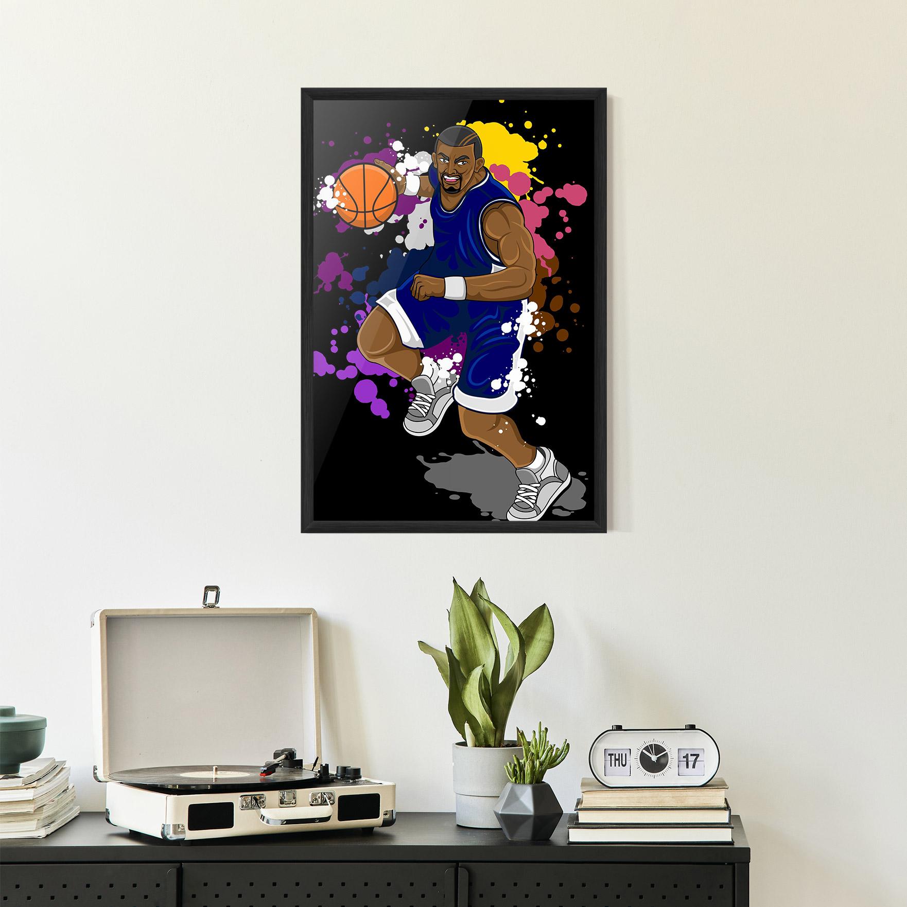 Keretezett Poszter Basketball Character mockup 2