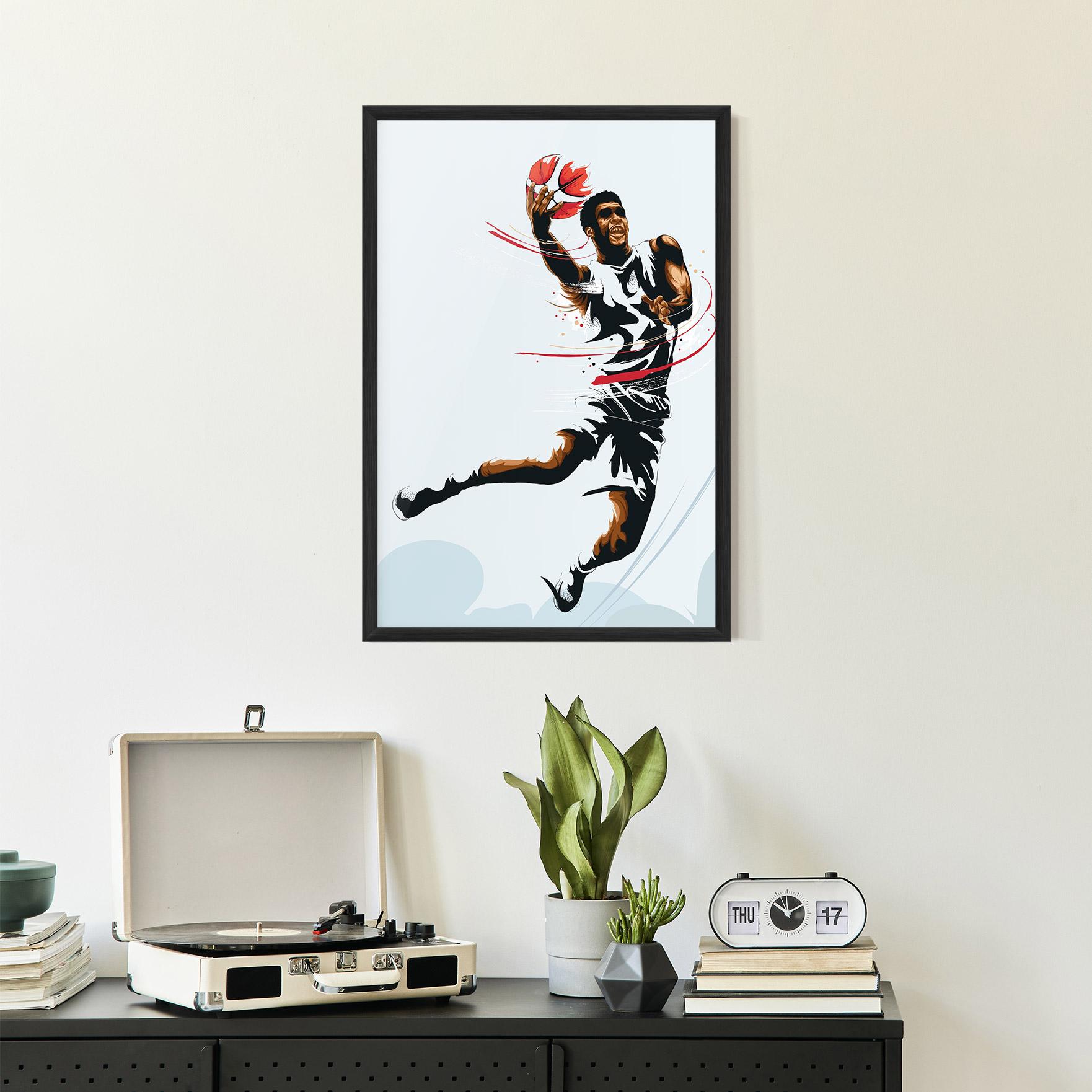 Keretezett Poszter Basketball Shot mockup 2