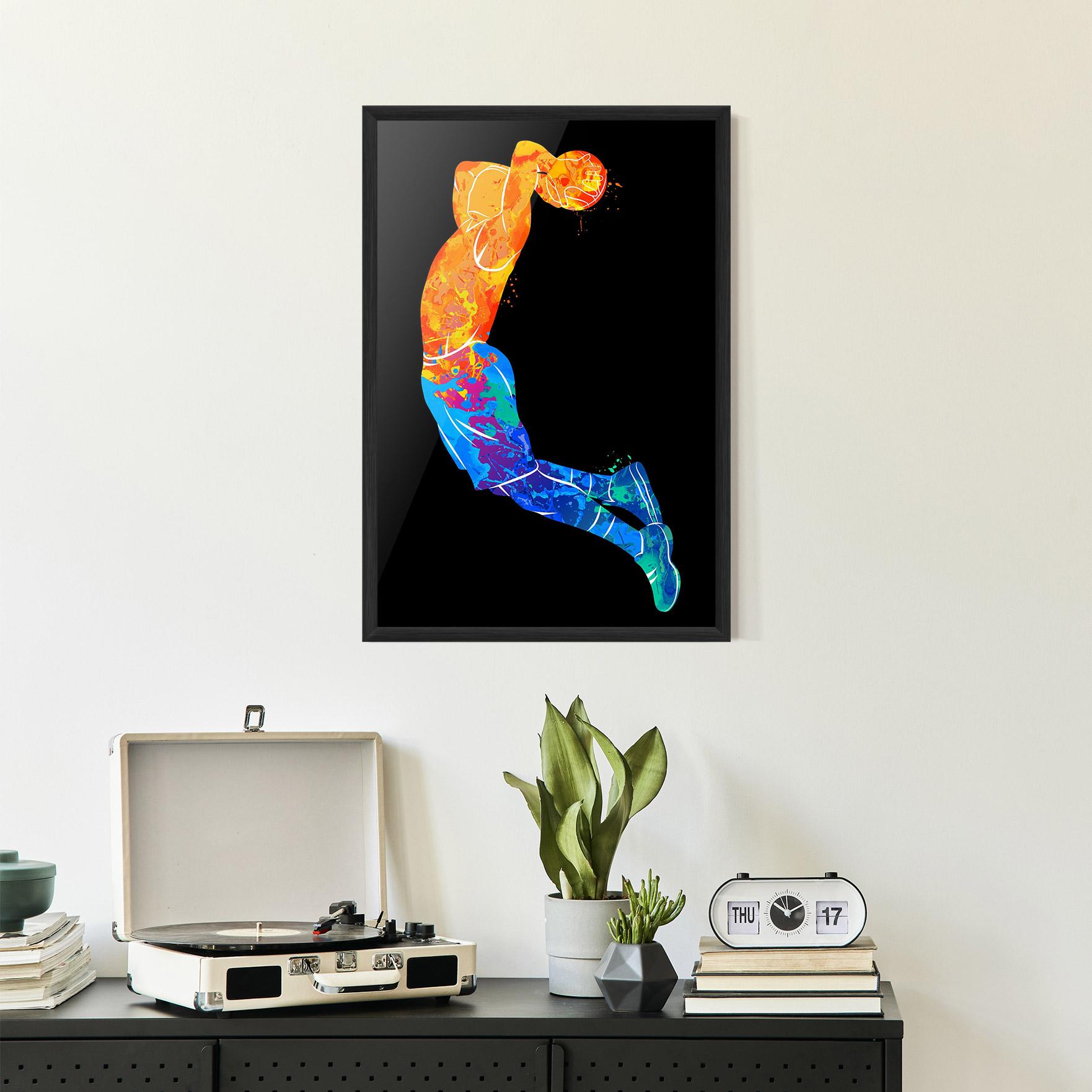 Keretezett Poszter Blue Orange Basket mockup 2