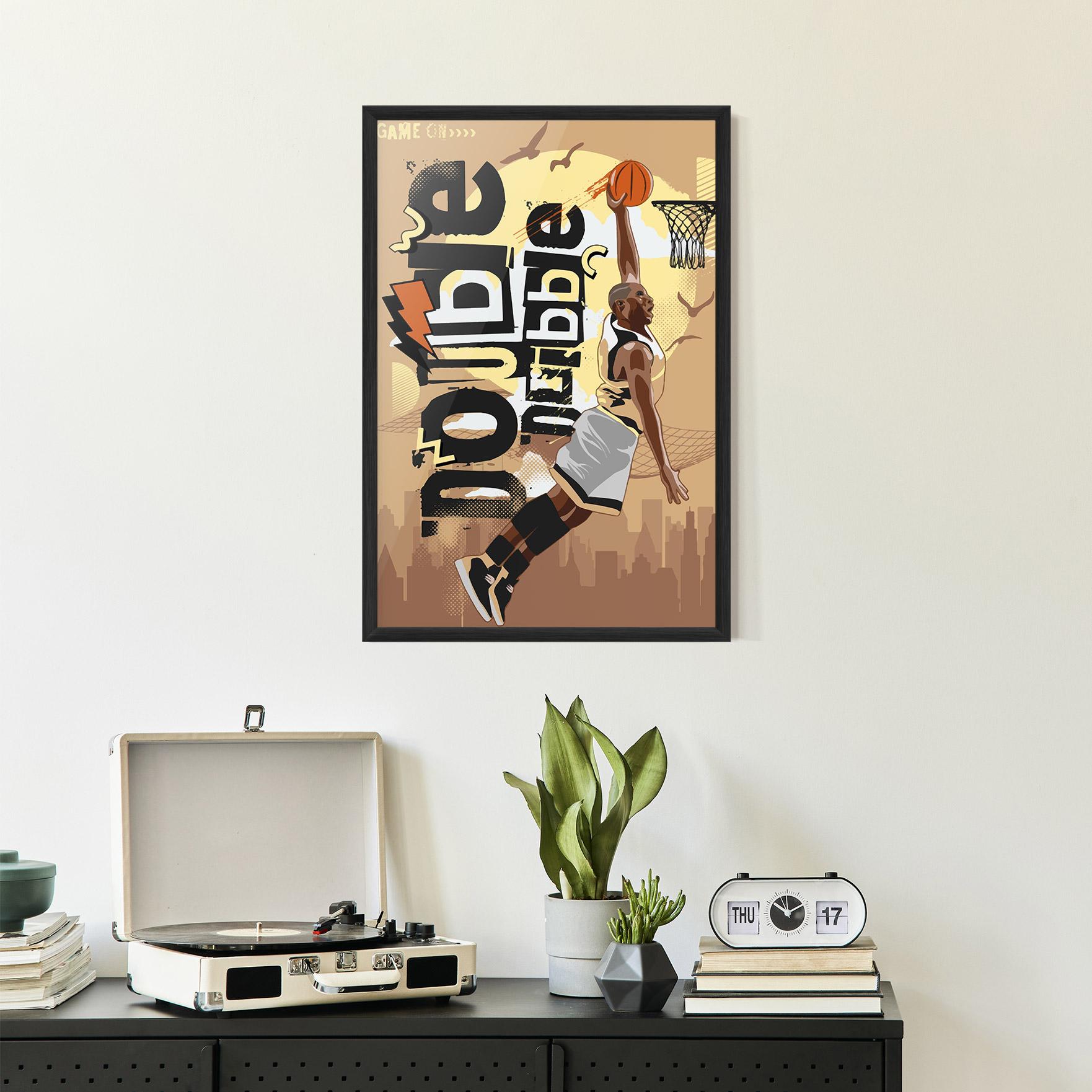 Keretezett Poszter Double Dribble mockup 2