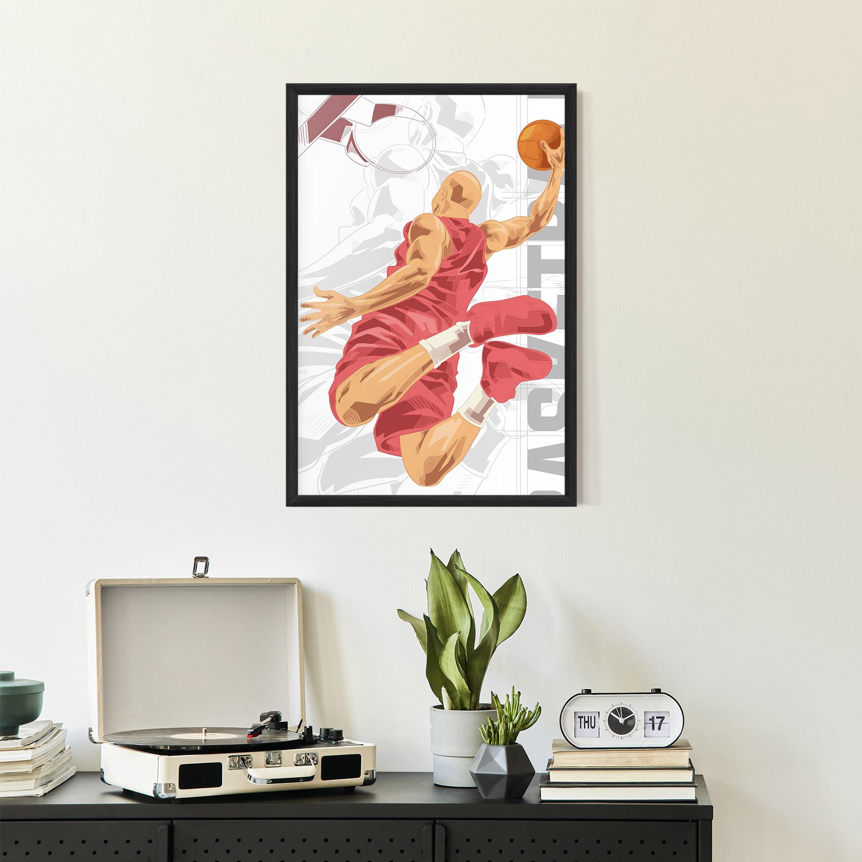 Keretezett Poszter Pink Basketball mockup 2