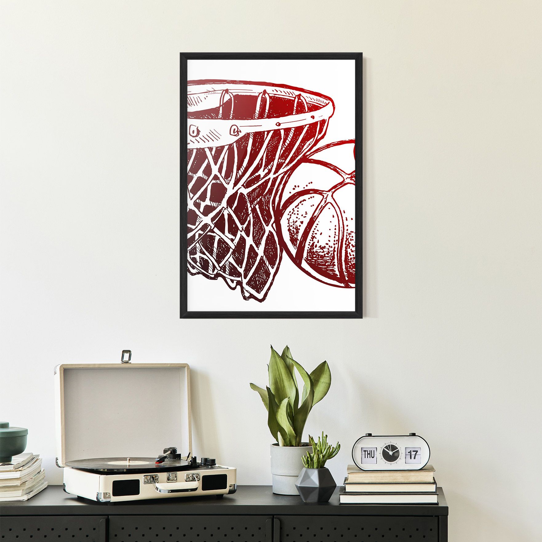 Red Basketball Hoop mockup 2