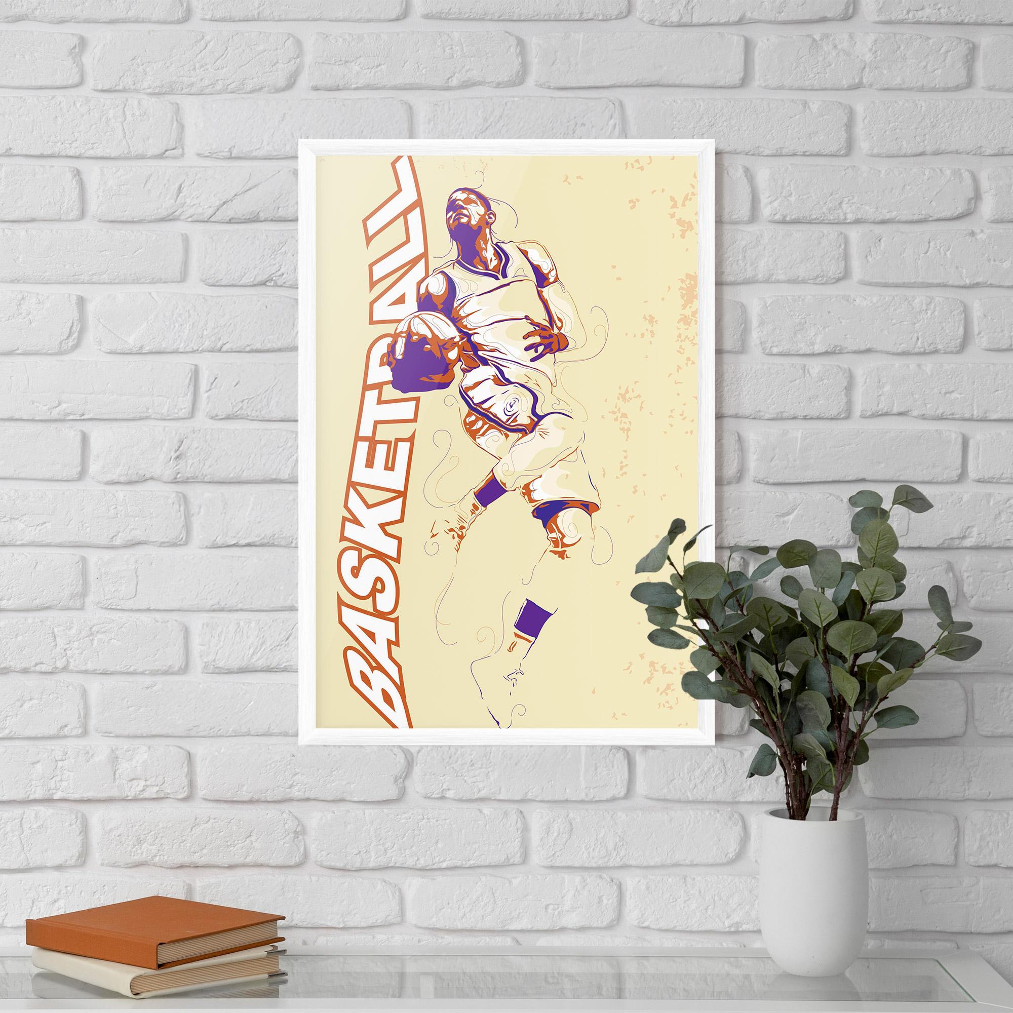 Keretezett Poszter Basketball Cream mockup 5