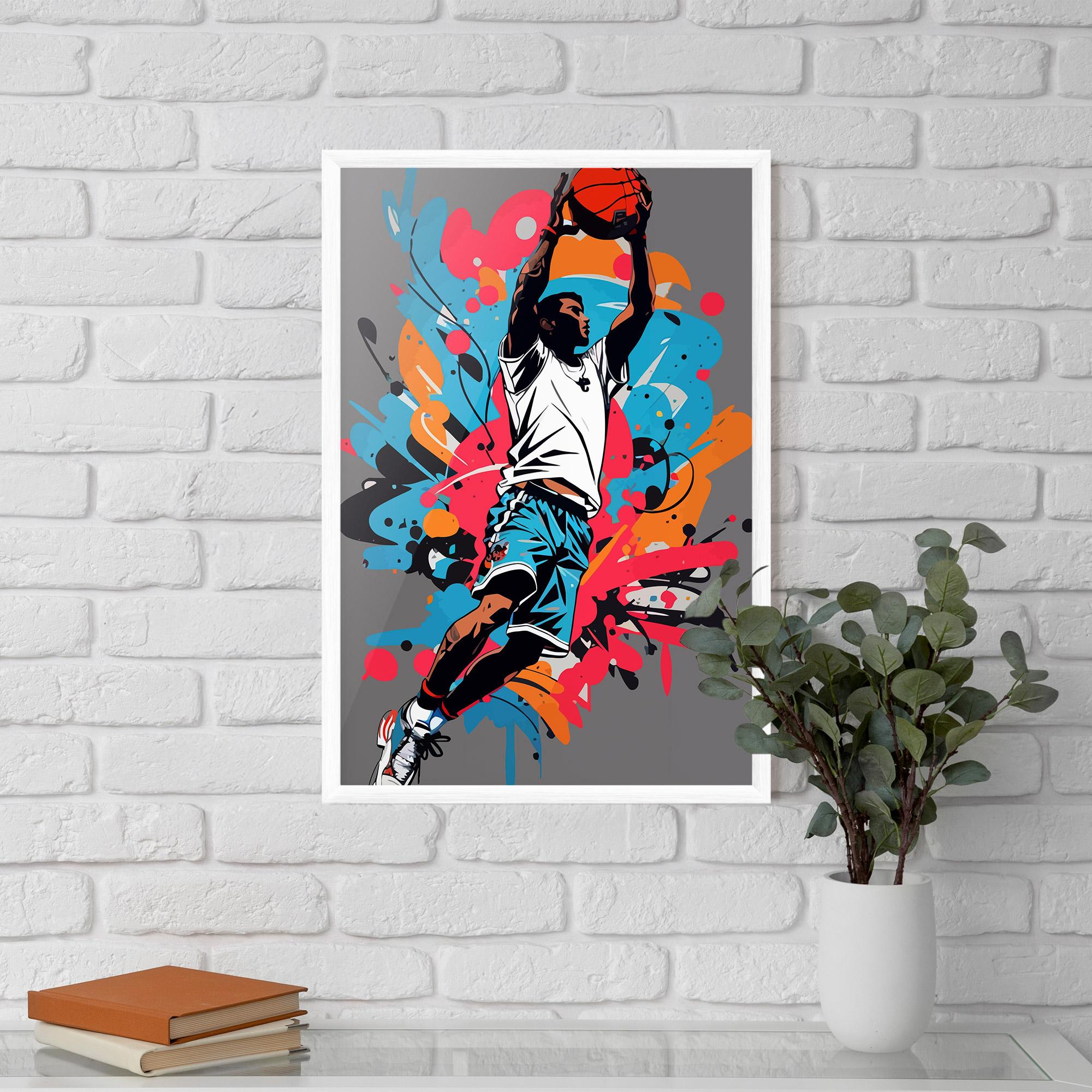 Keretezett Poszter Blue Red Basket mockup 5