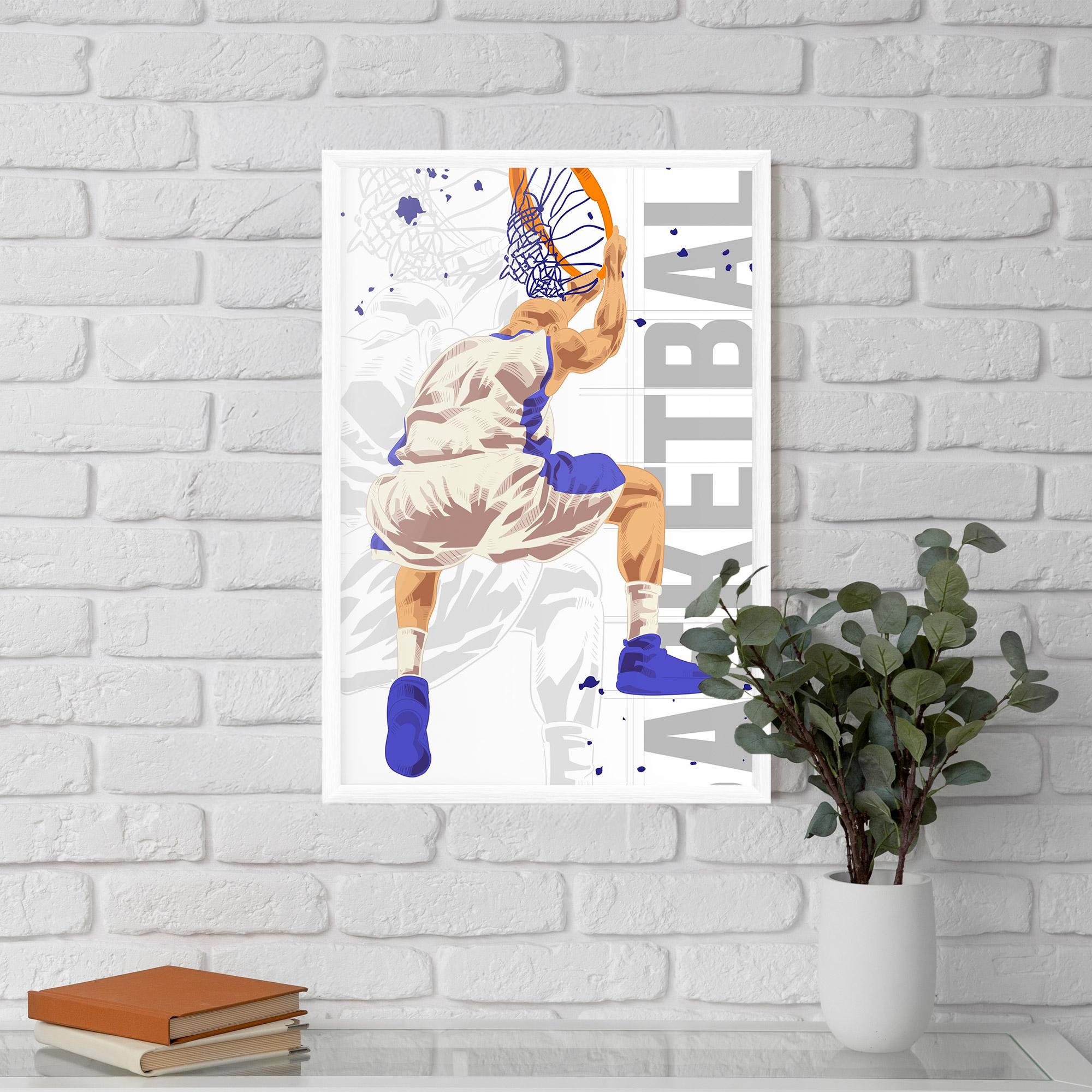 Keretezett Poszter Grey Basketball mockup 5