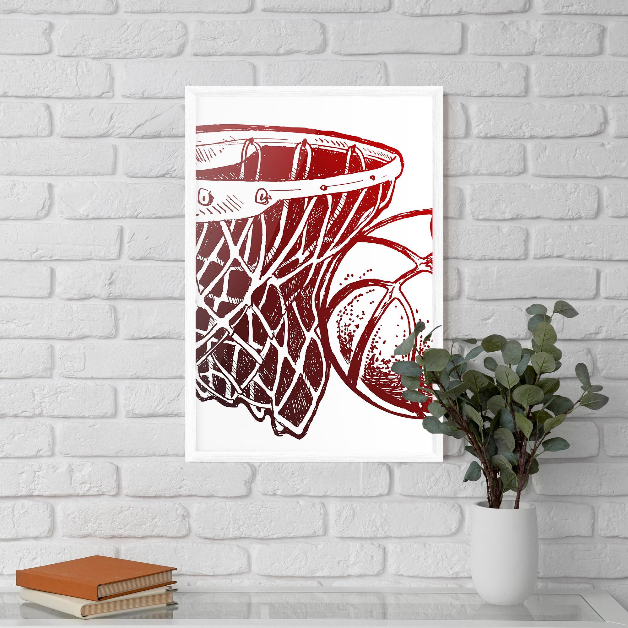 Keretezett Poszter Red Basketball Hoop mockup 5