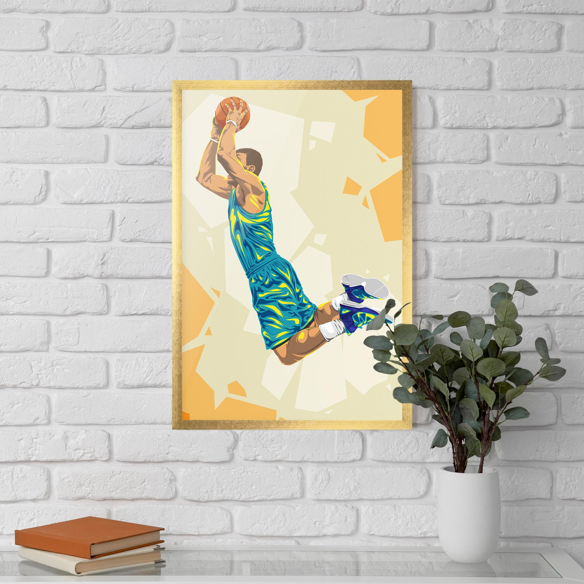 Keretezett Poszter Basketball Dunk Pose mockup 5