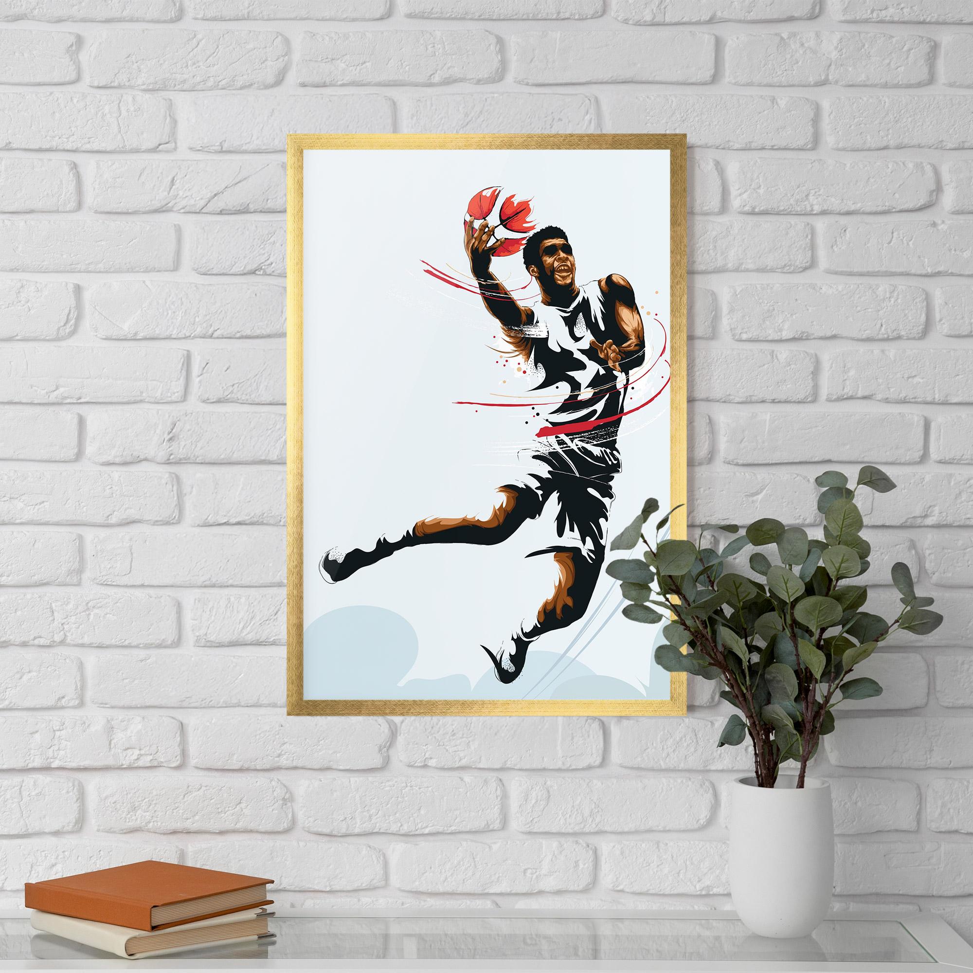 Keretezett Poszter Basketball Shot mockup 5