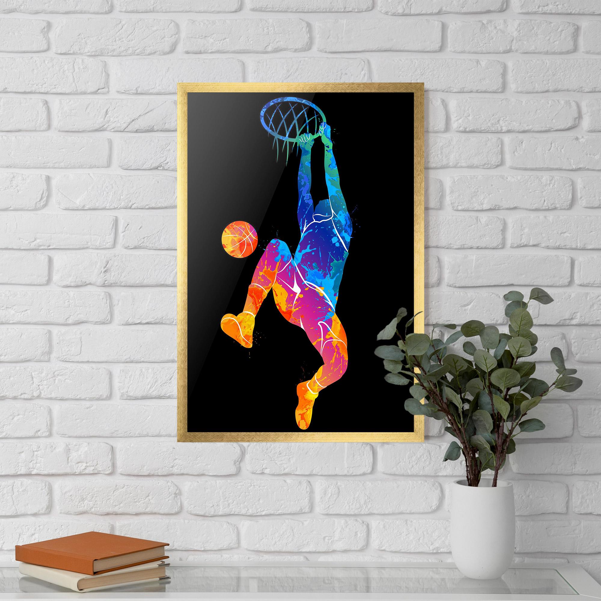 Keretezett Poszter Blue Basket Hoop mockup 5