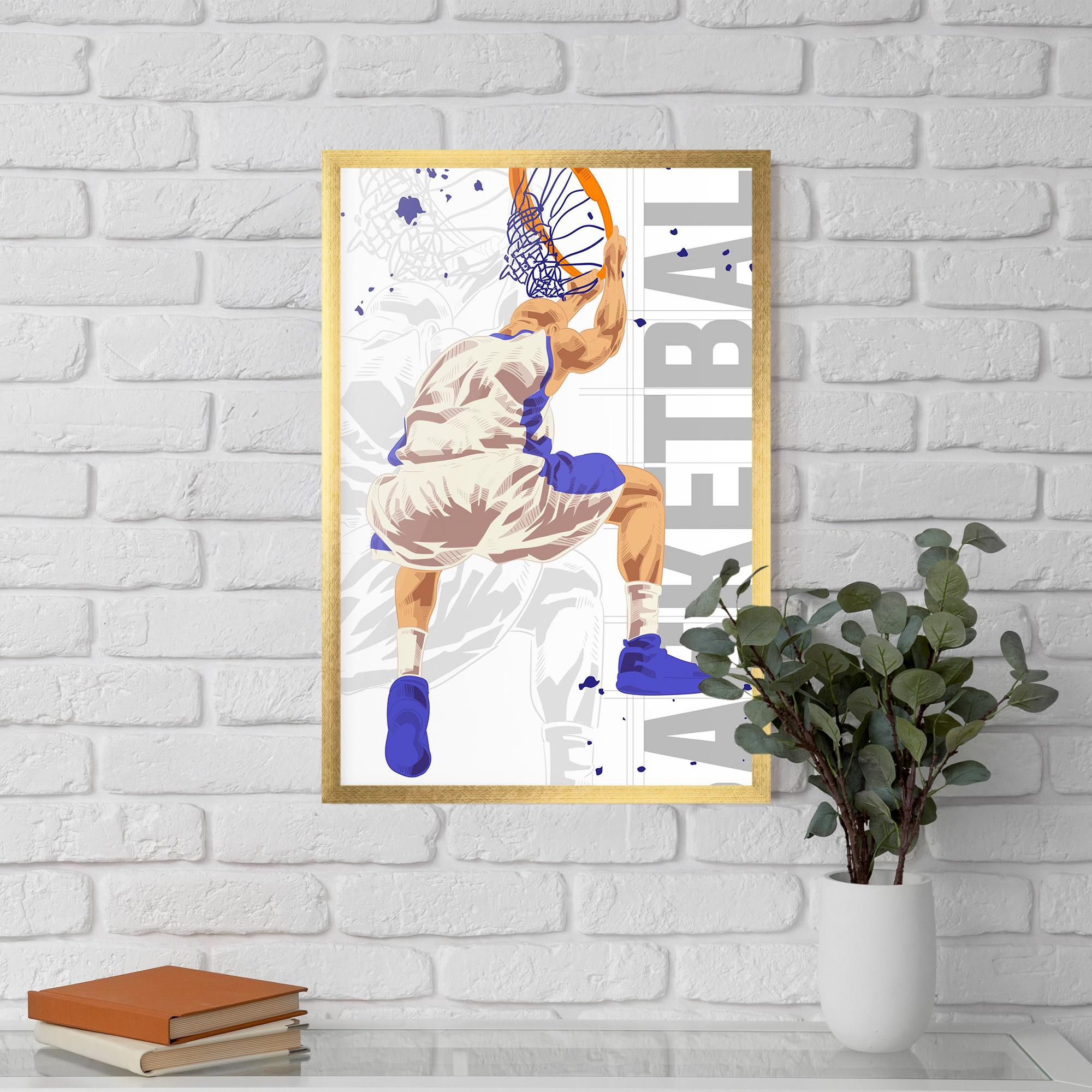 Keretezett Poszter Grey Basketball mockup 5