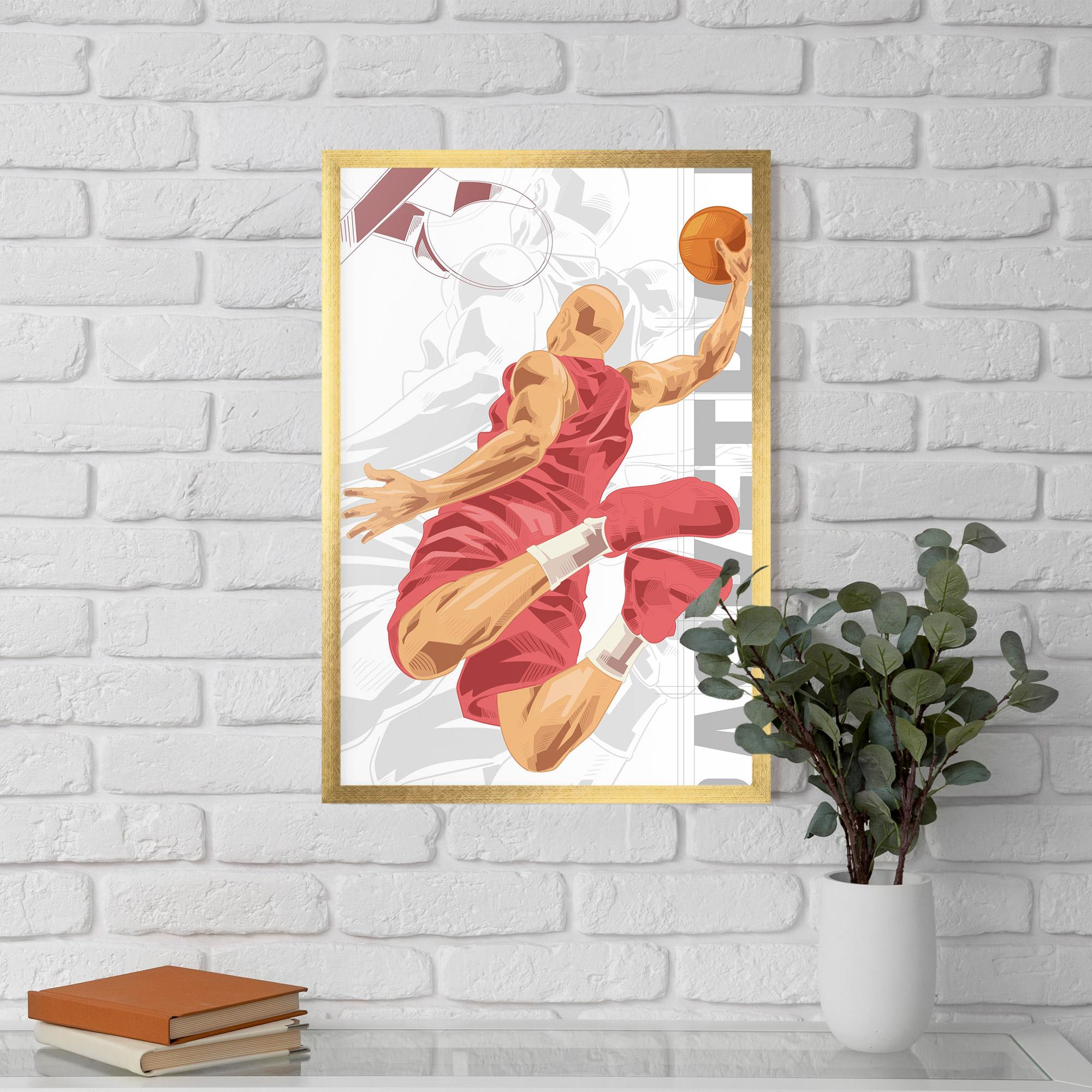 Keretezett Poszter Pink Basketball mockup 5