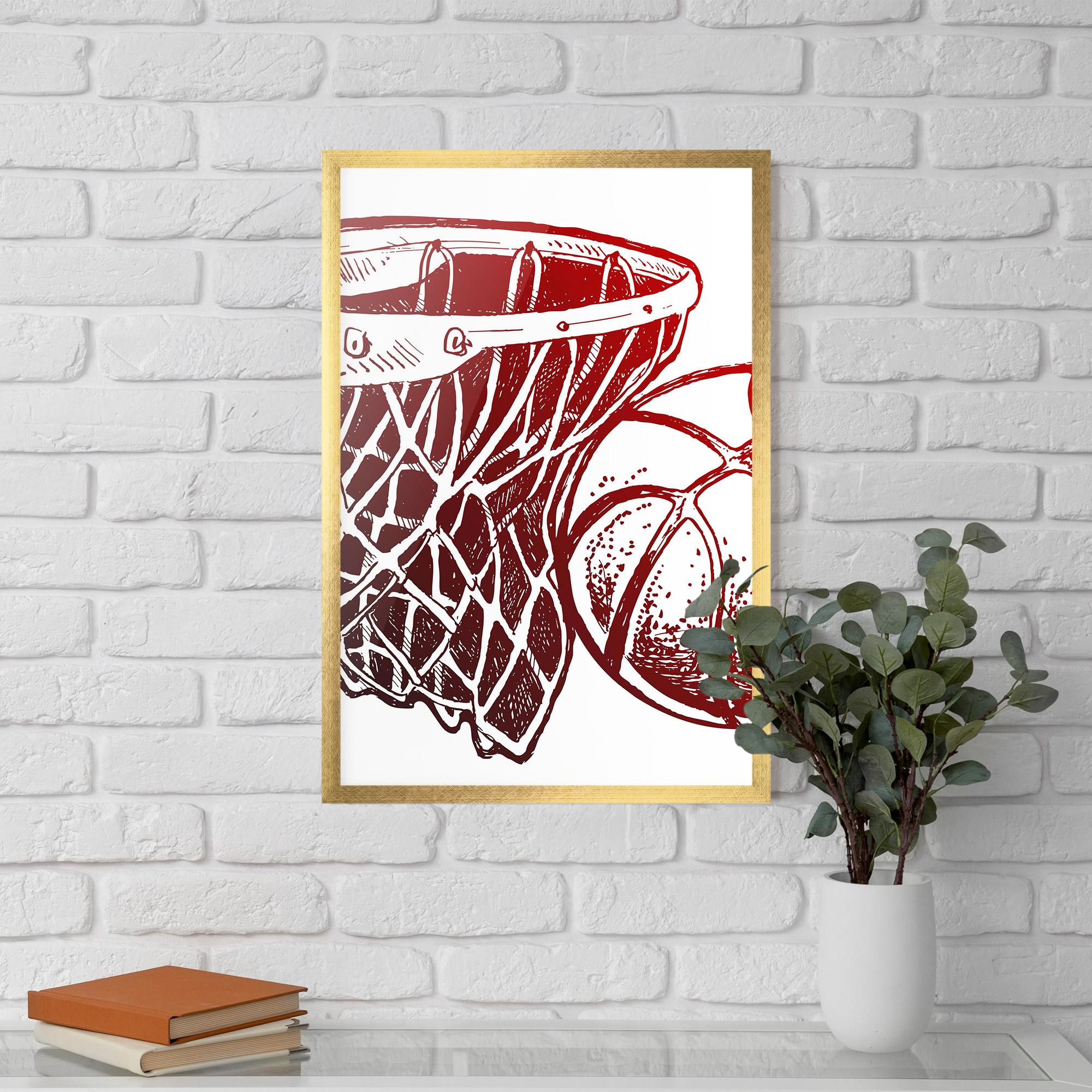 Keretezett Poszter Red Basketball Hoop mockup 5