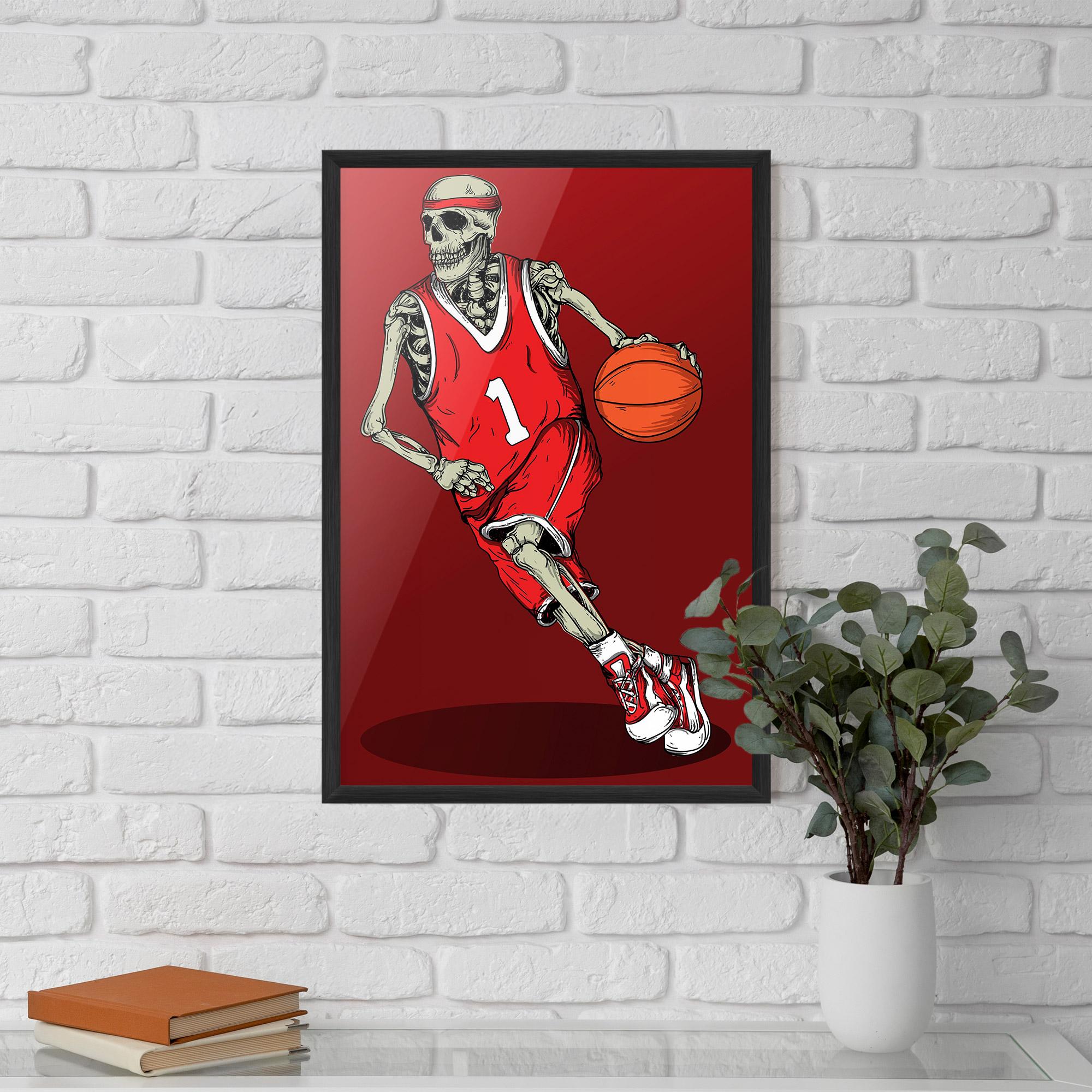 Keretezett Poszter Basketball Skull mockup 5