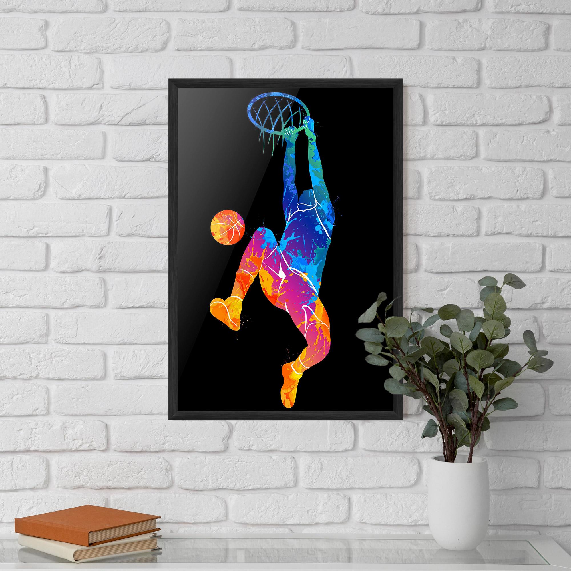 Keretezett Poszter Blue Basket Hoop mockup 5