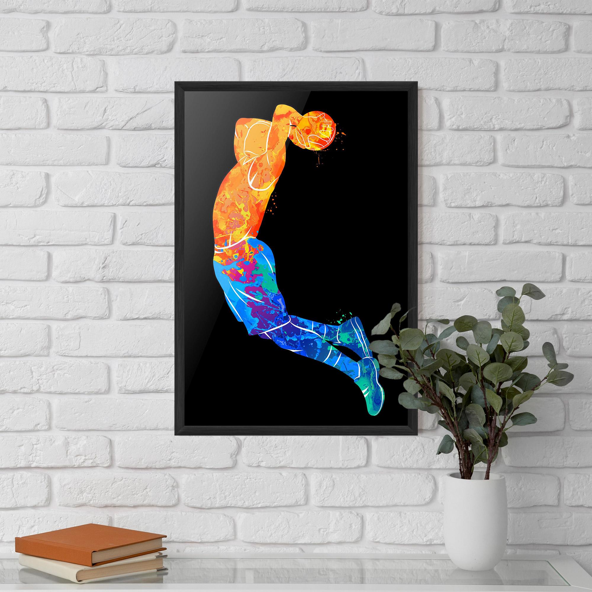 Keretezett Poszter Blue Orange Basket mockup 5