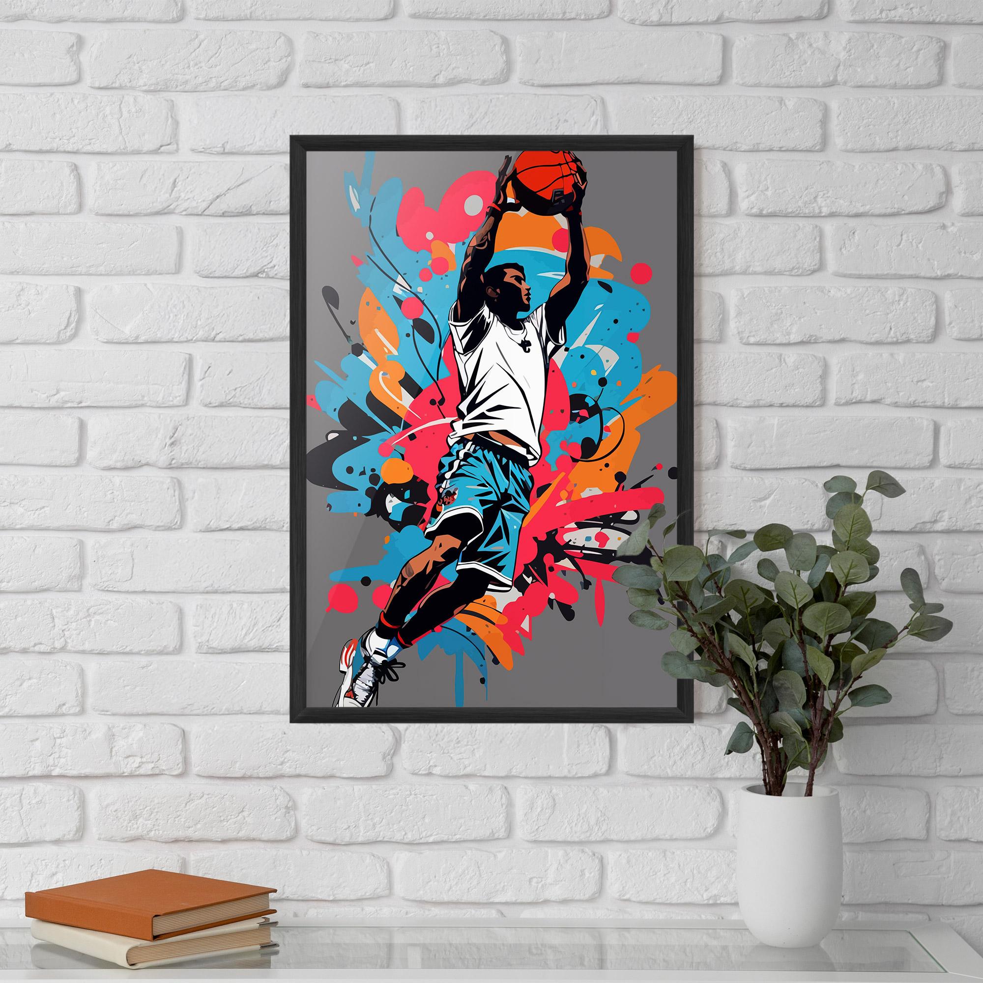 Keretezett Poszter Blue Red Basket mockup 5