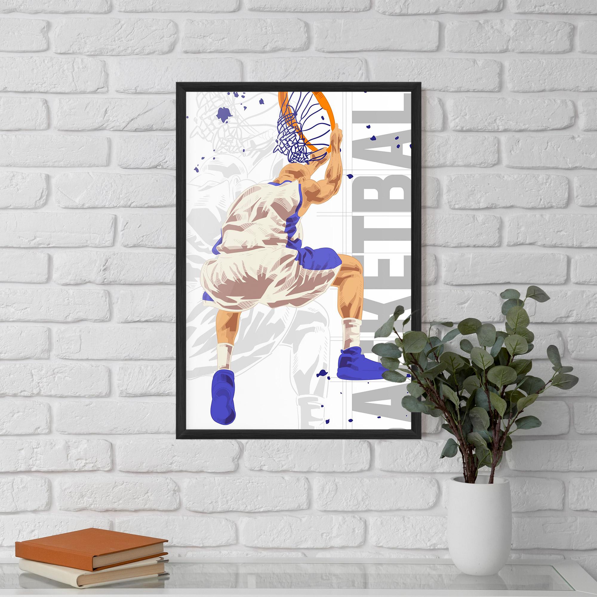 Keretezett Poszter Grey Basketball mockup 5