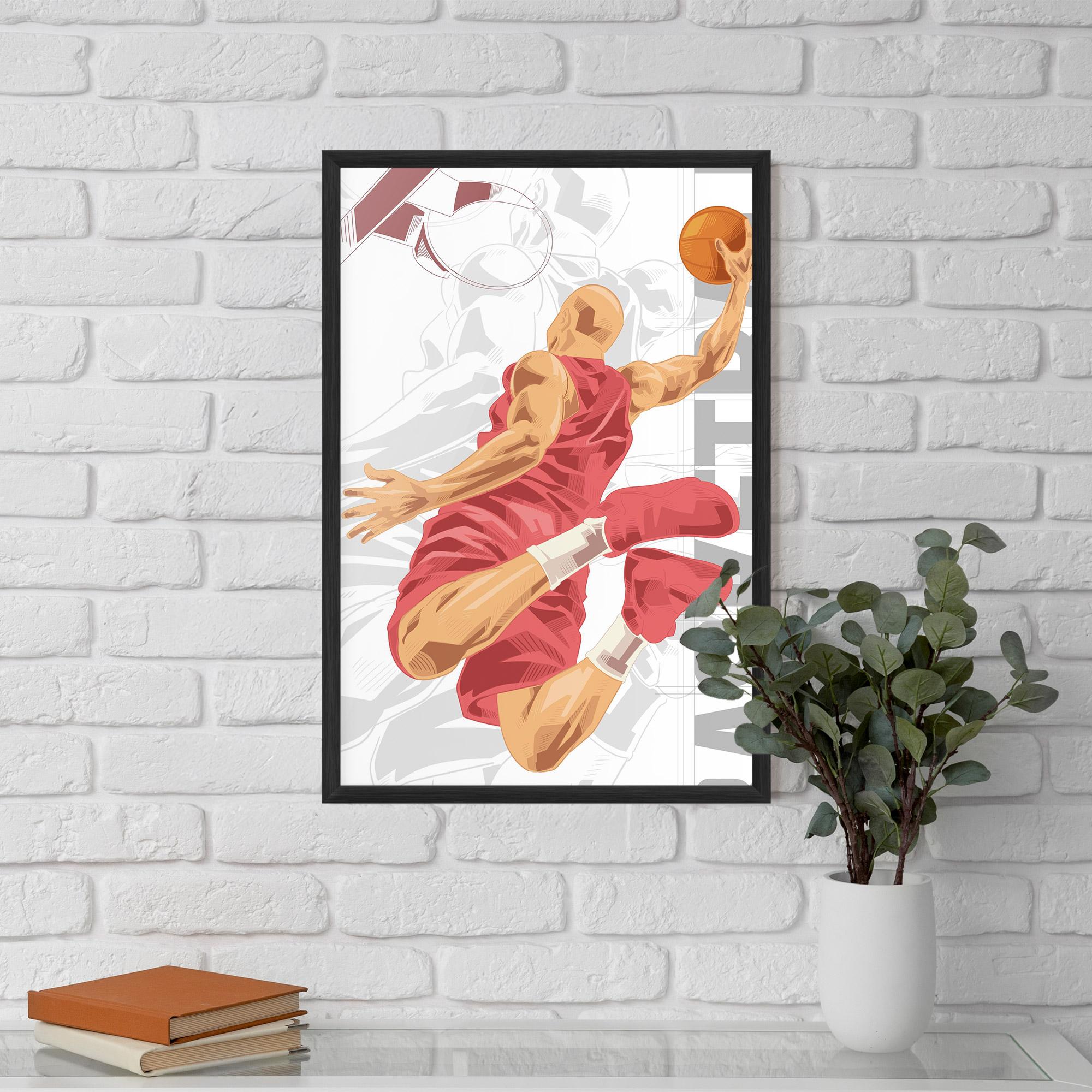 Keretezett Poszter Pink Basketball mockup 5