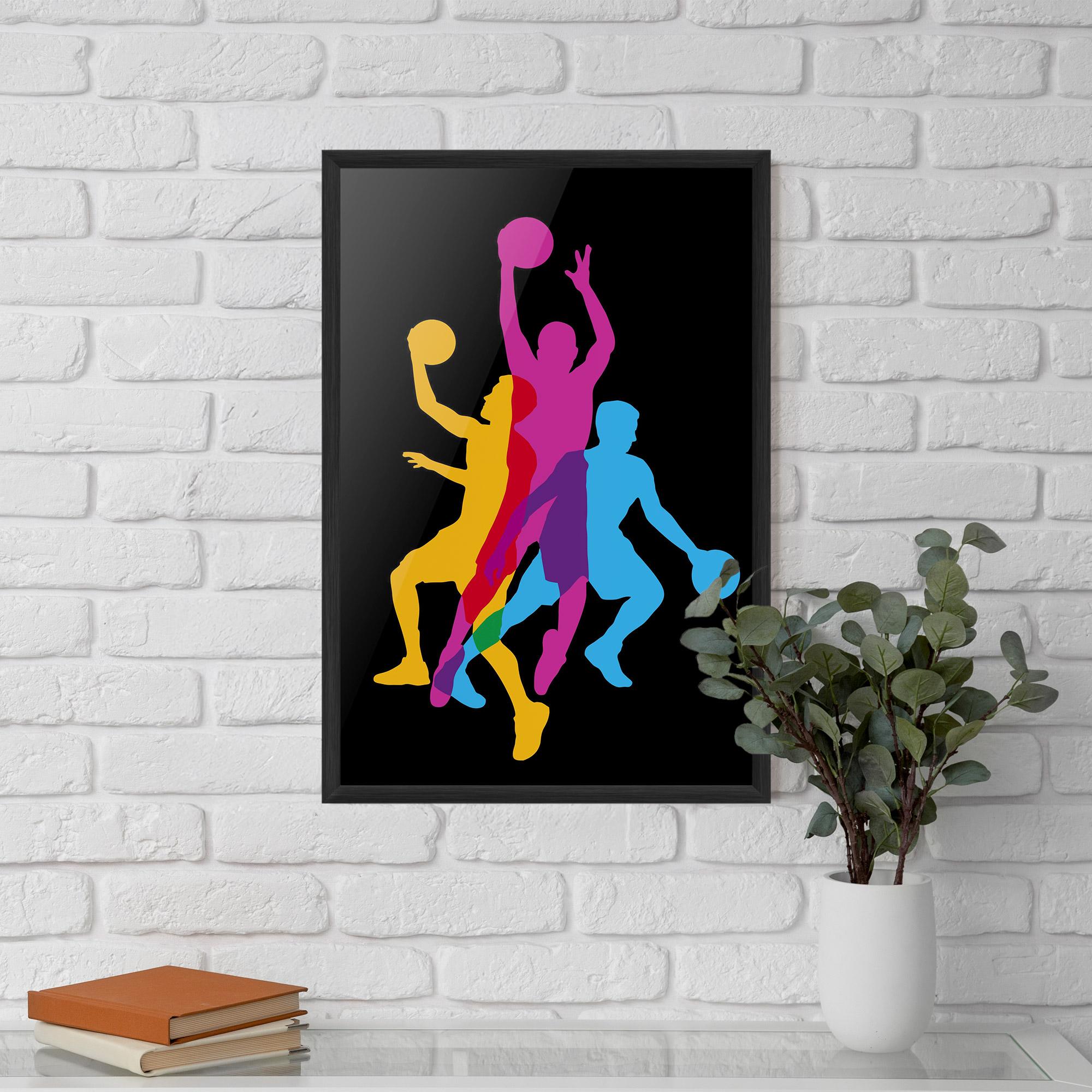Keretezett Poszter Three Basket Players mockup 5