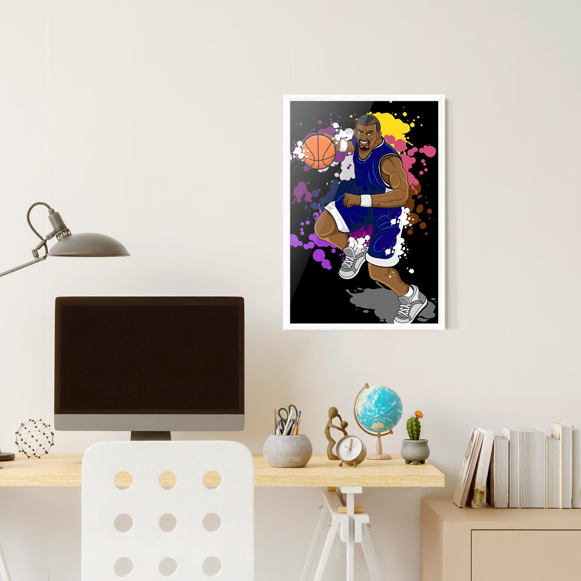 Keretezett Poszter Basketball Character mockup 6