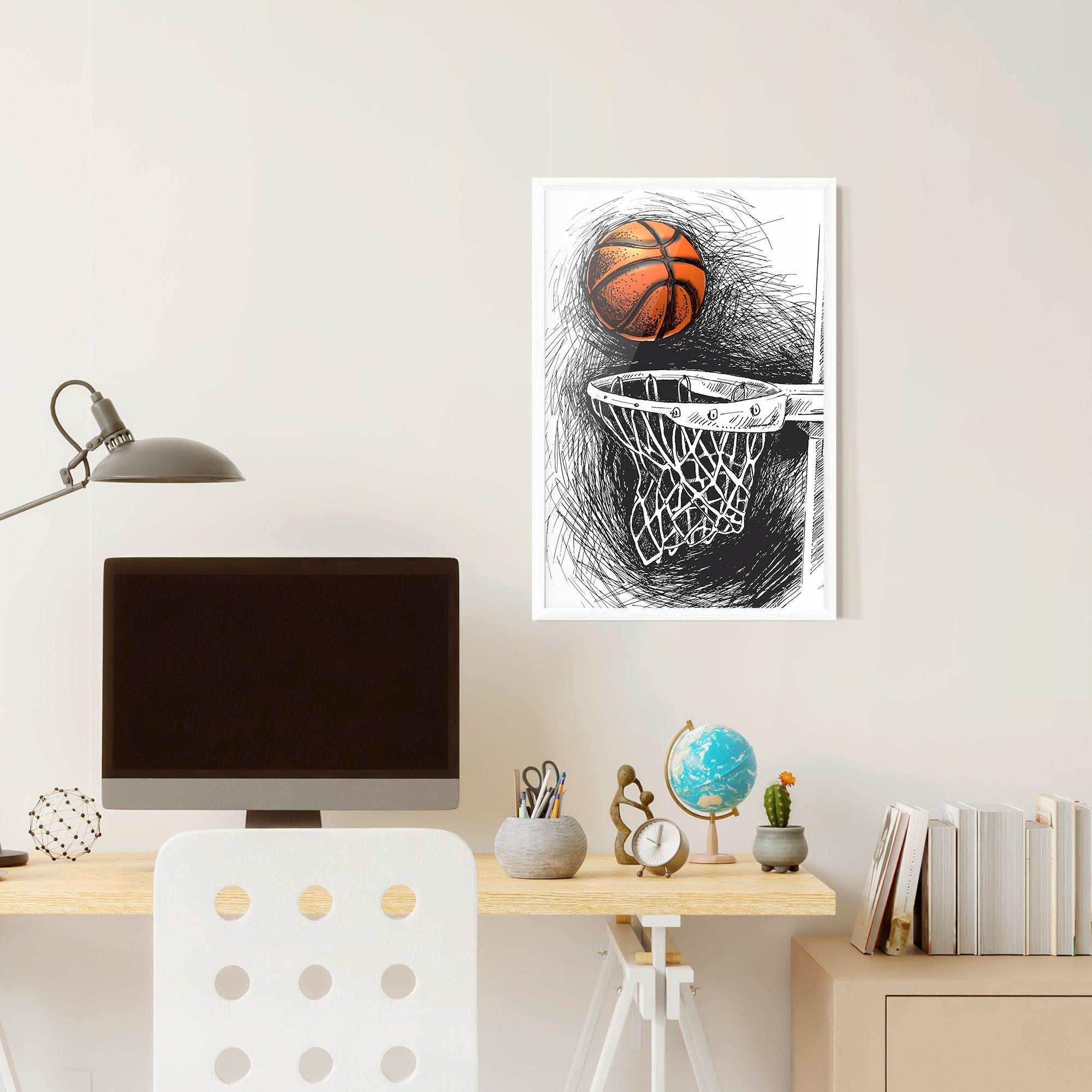 Keretezett Poszter Grey Line Basket mockup 6