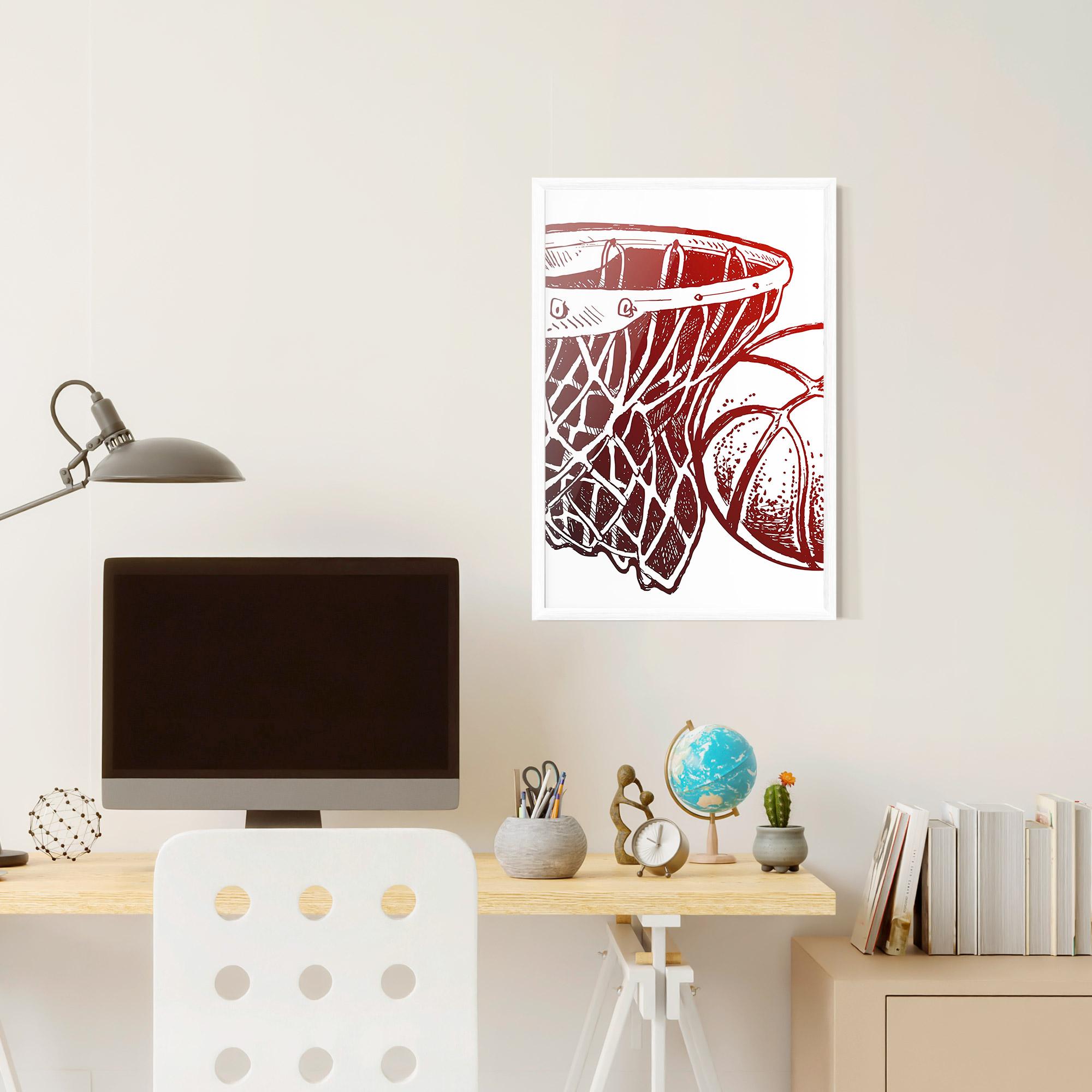 Keretezett Poszter Red Basketball Hoop mockup 6