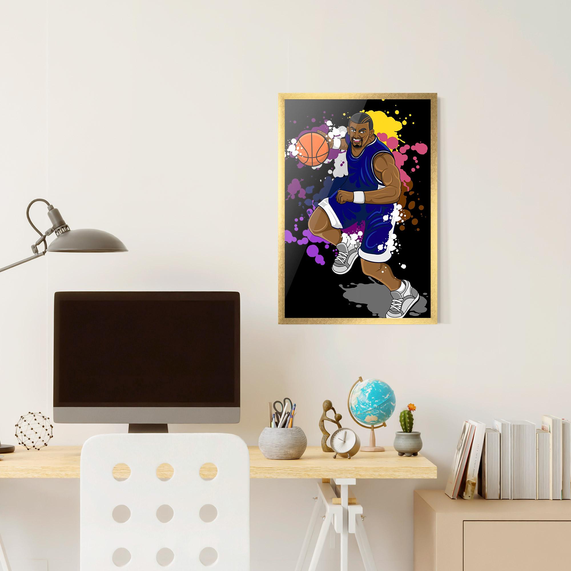 Keretezett Poszter Basketball Character mockup 6