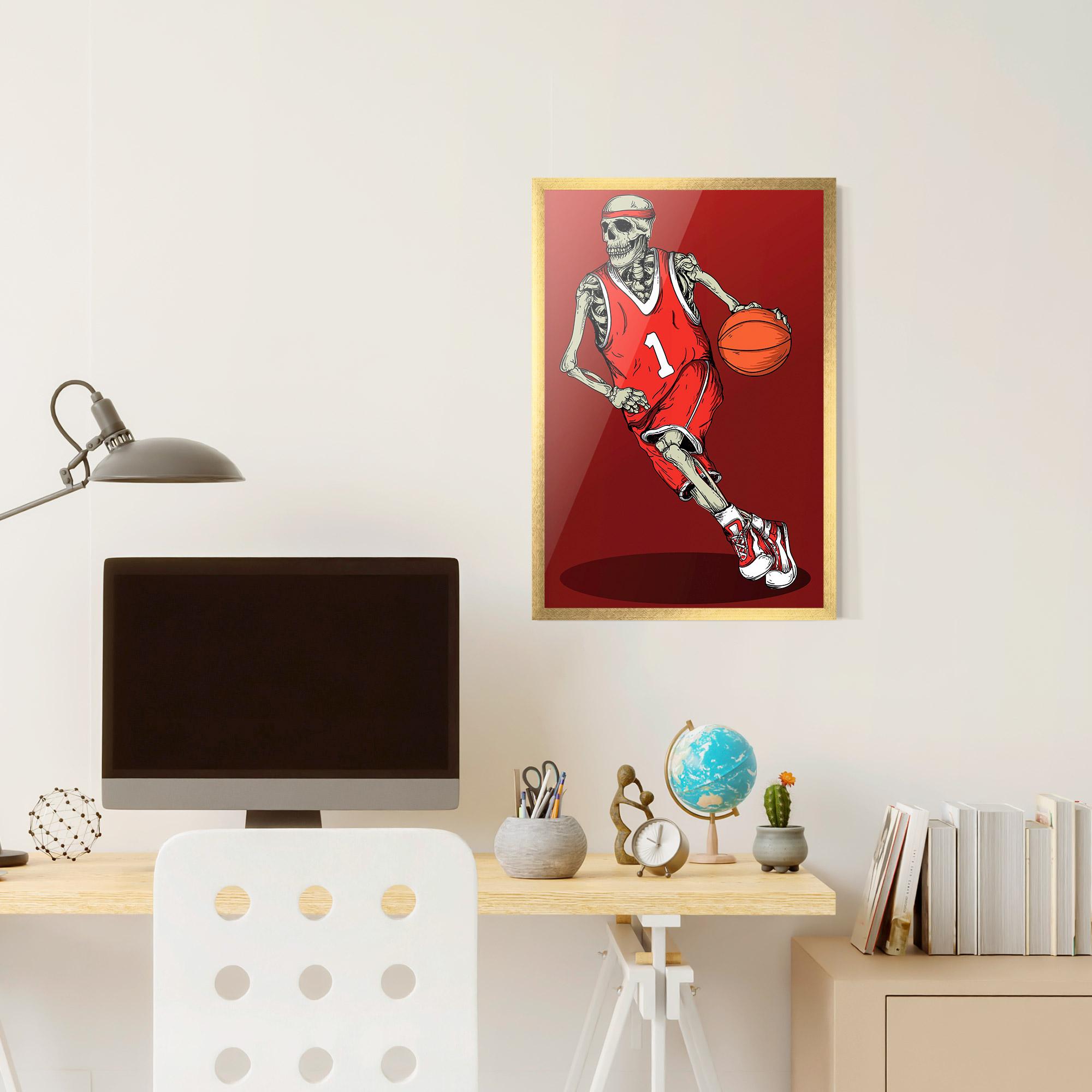 Keretezett Poszter Basketball Skull mockup 6