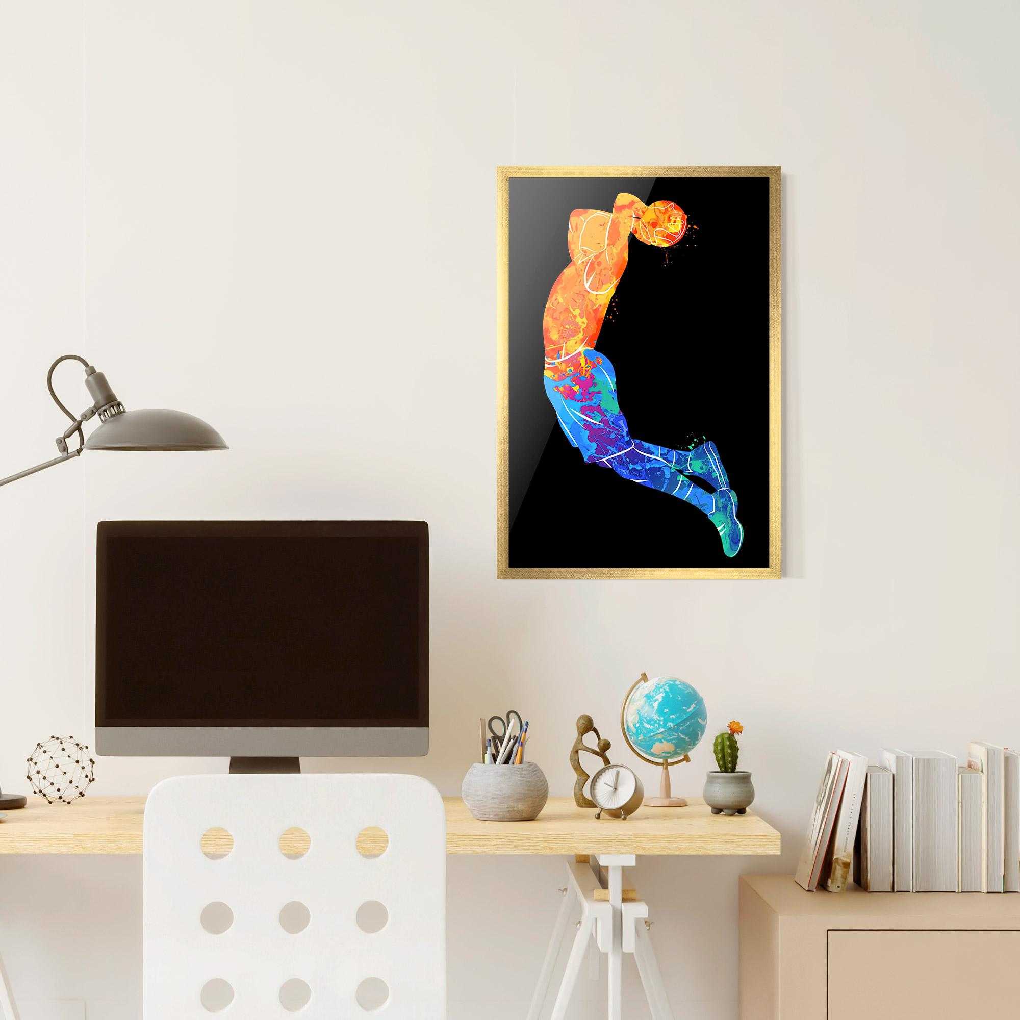 Keretezett Poszter Blue Orange Basket mockup 6