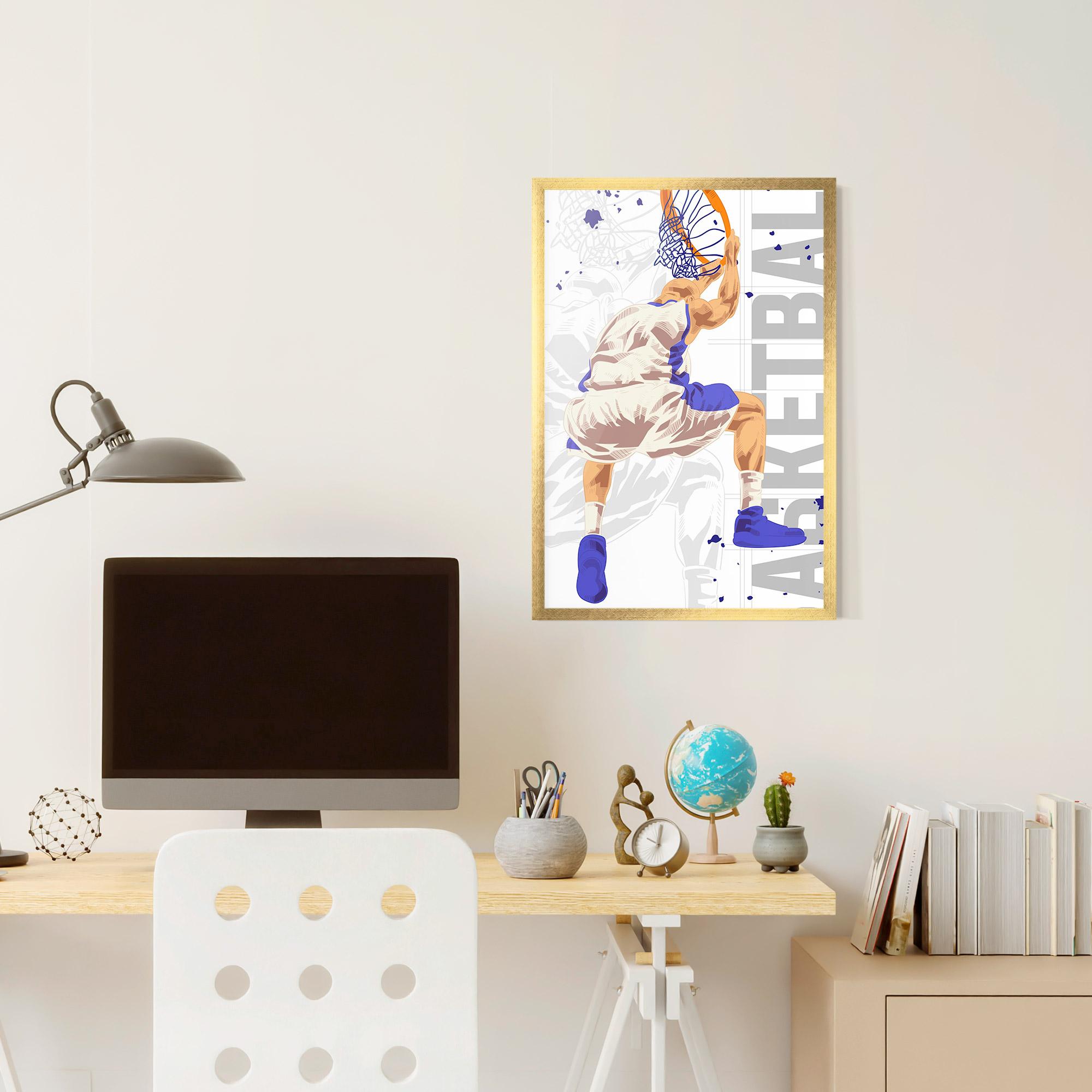 Keretezett Poszter Grey Basketball mockup 6