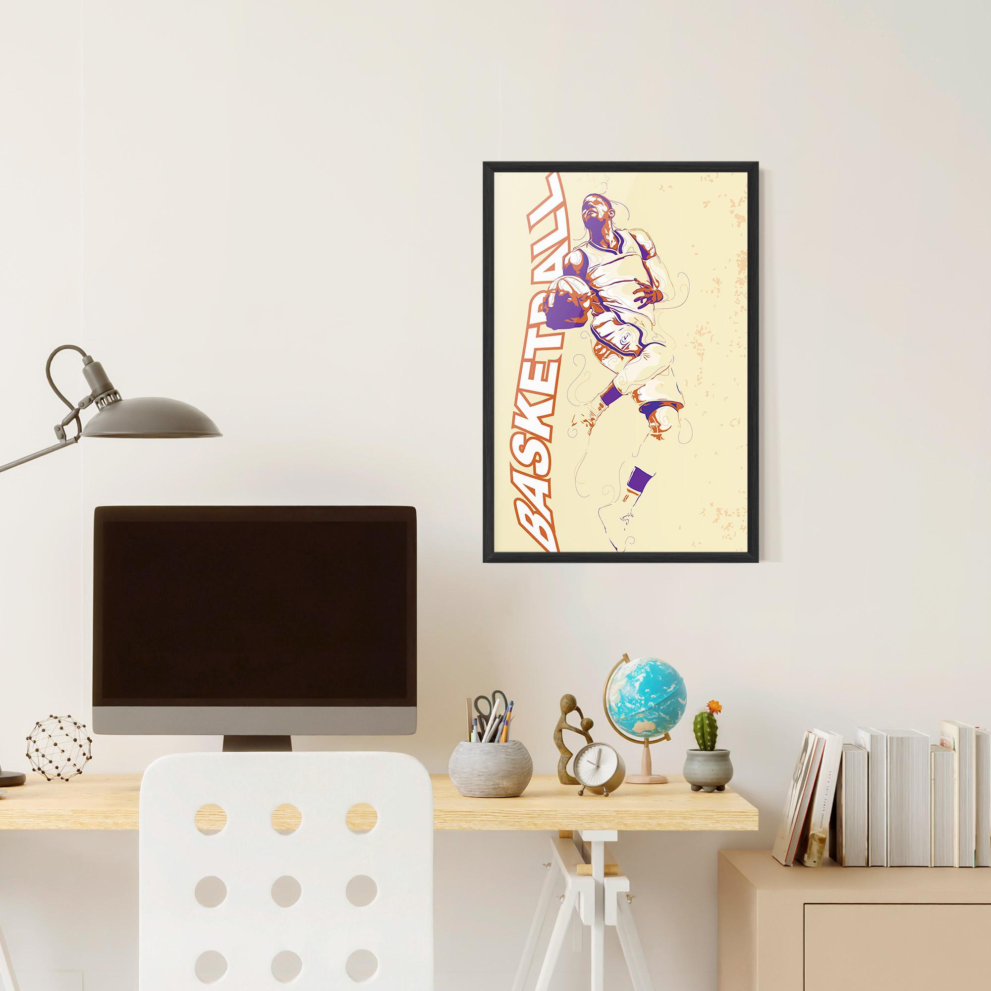 Keretezett Poszter Basketball Cream mockup 6