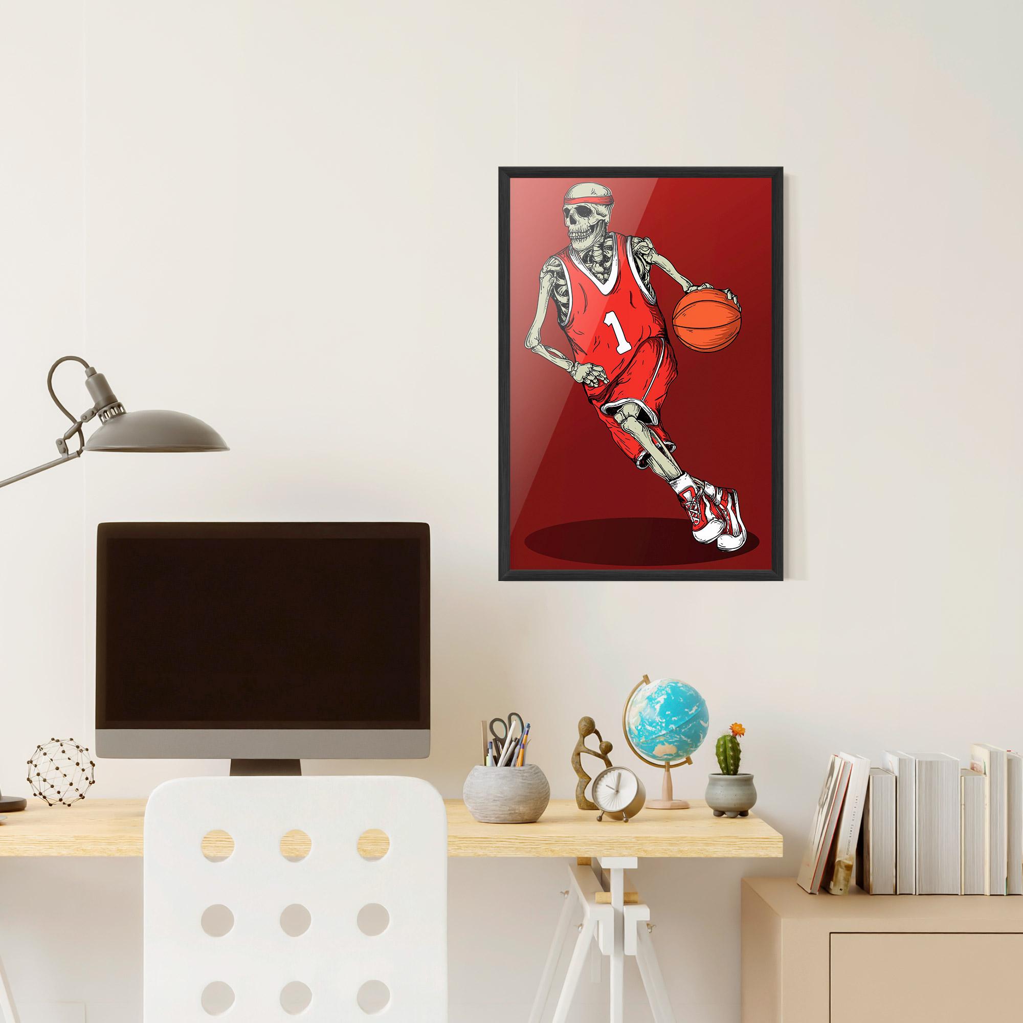 Keretezett Poszter Basketball Skull mockup 6