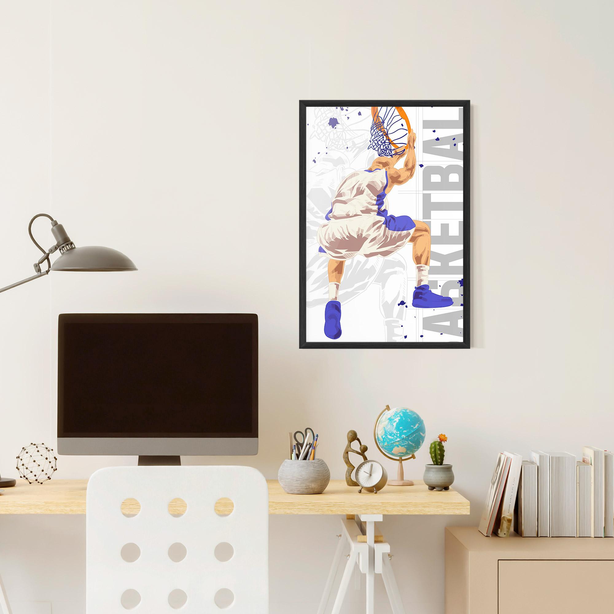 Keretezett Poszter Grey Basketball mockup 6