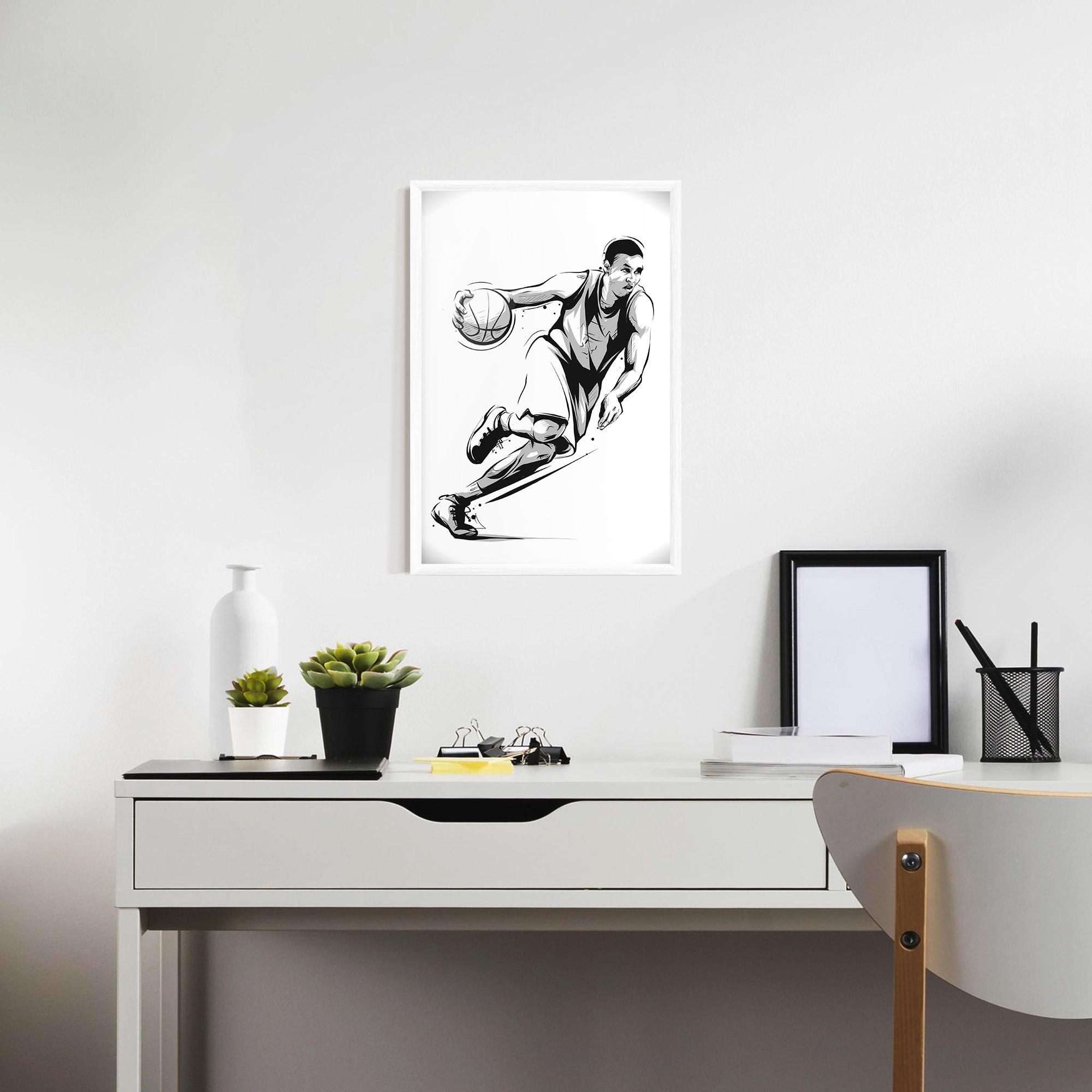 Keretezett Poszter Basketball Player Line mockup 7