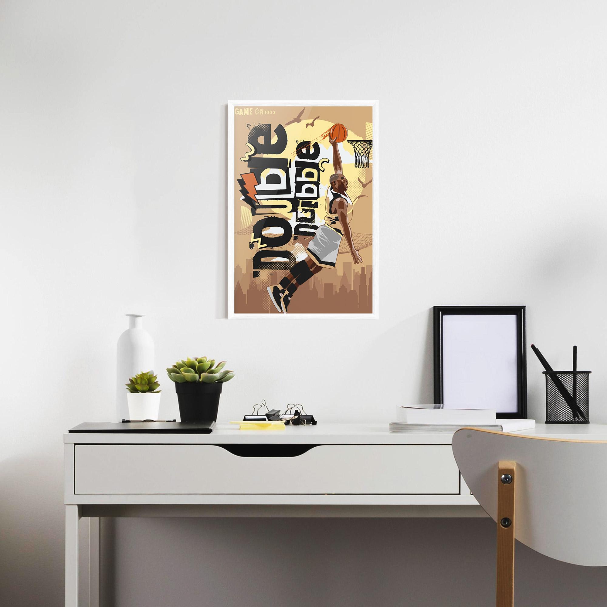 Keretezett Poszter Double Dribble mockup 7