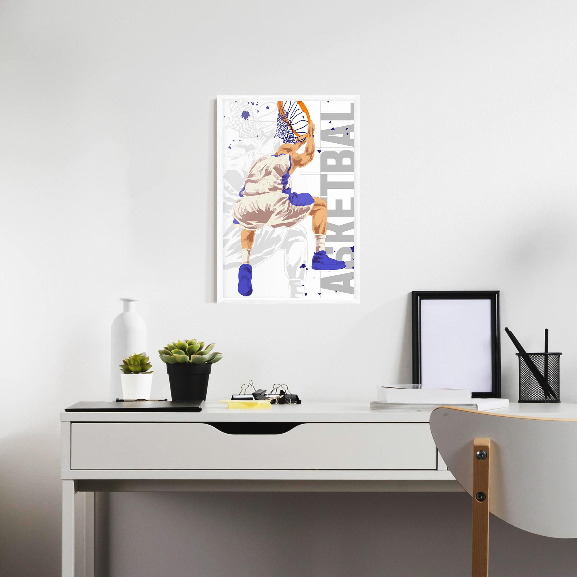 Keretezett Poszter Grey Basketball mockup 7